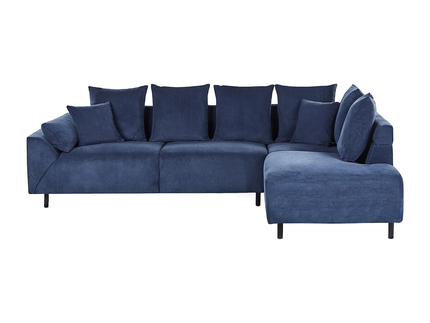Ecksofa LUNNER Cord Dunkelblau 4-Sitzer linksseitig