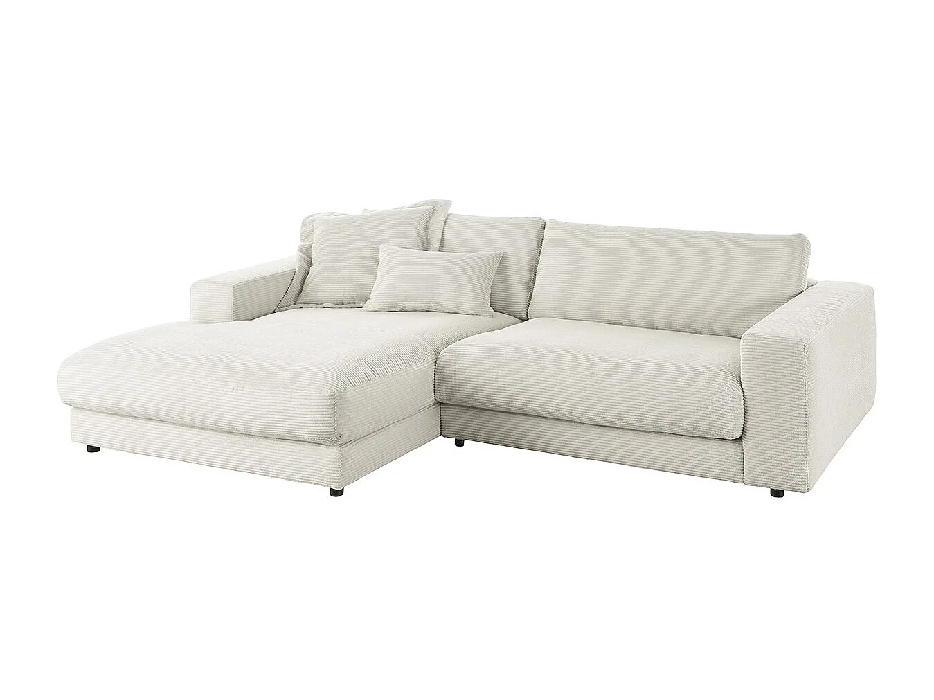 Canapé - gris clair Velours côtelé - MADELINE