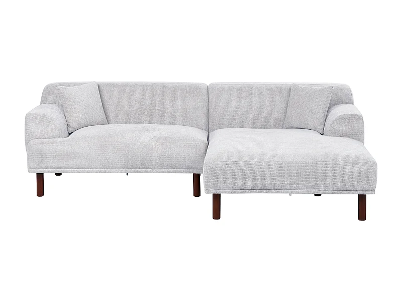 Canapé d'Angle à droite Minimaliste en Forme de L Tissu Hydrofuge Gris Clair Holt