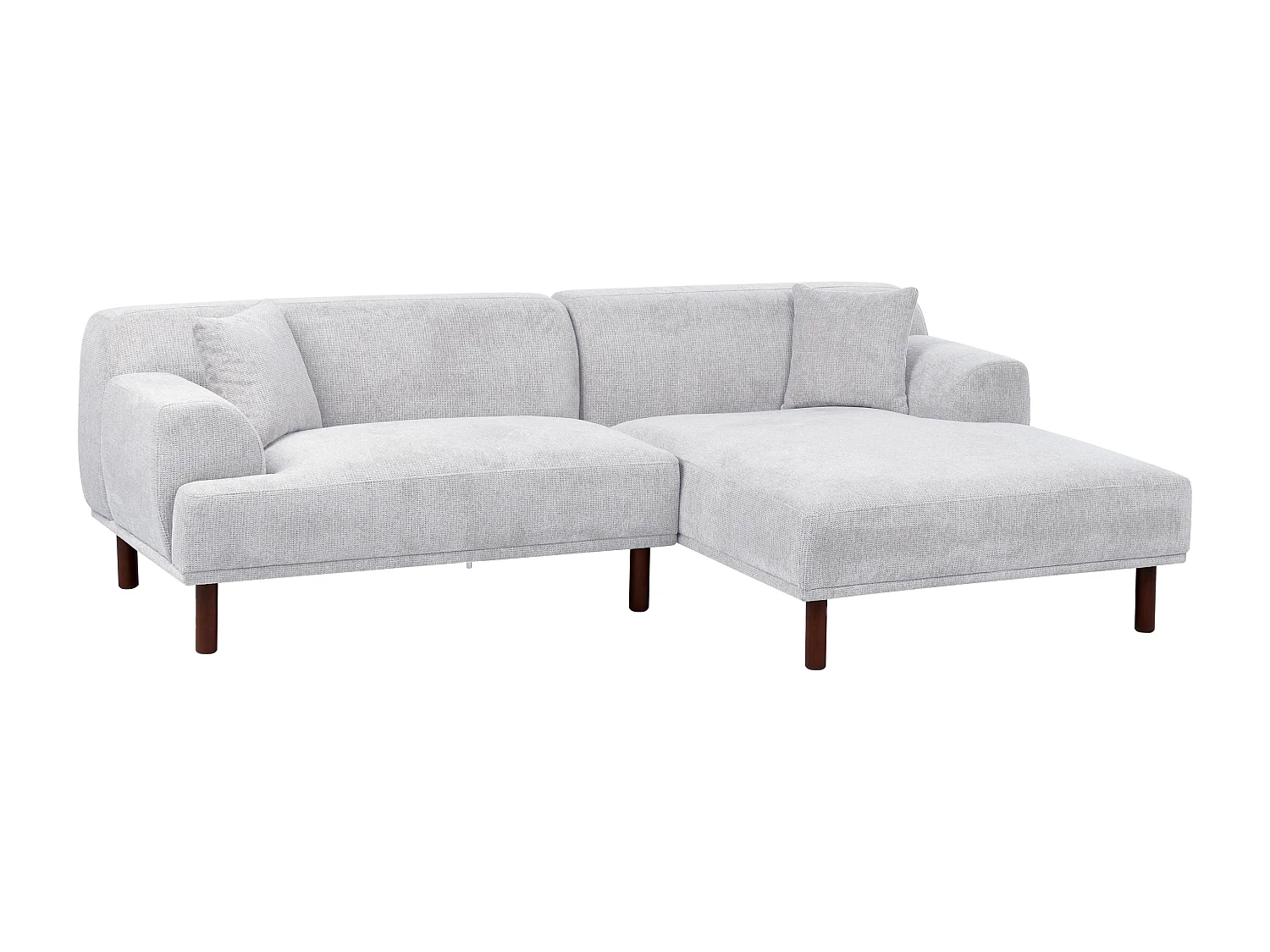 Canapé d'Angle à droite Minimaliste en Forme de L Tissu Hydrofuge Gris Clair Holt