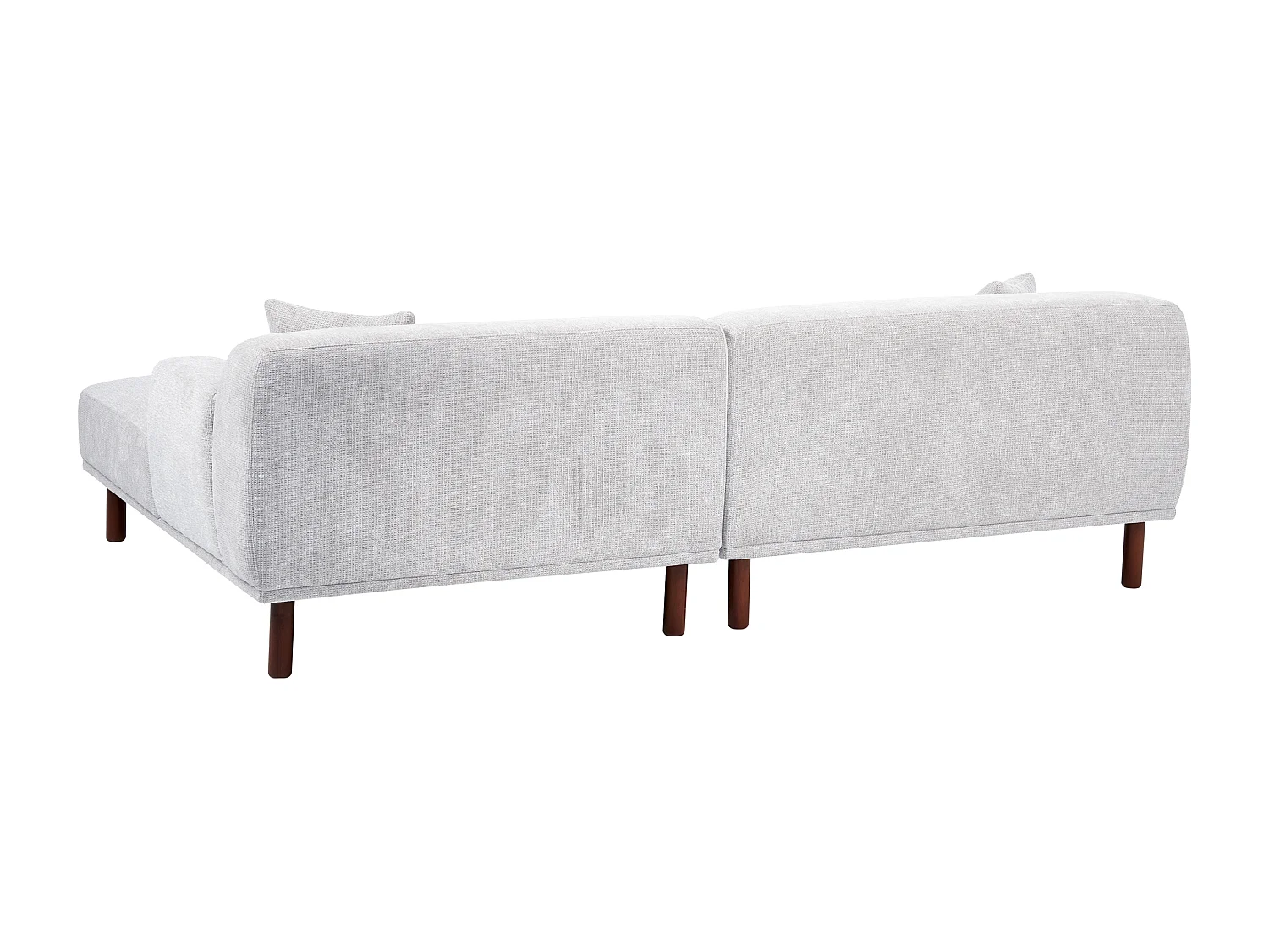 Canapé d'Angle à droite Minimaliste en Forme de L Tissu Hydrofuge Gris Clair Holt