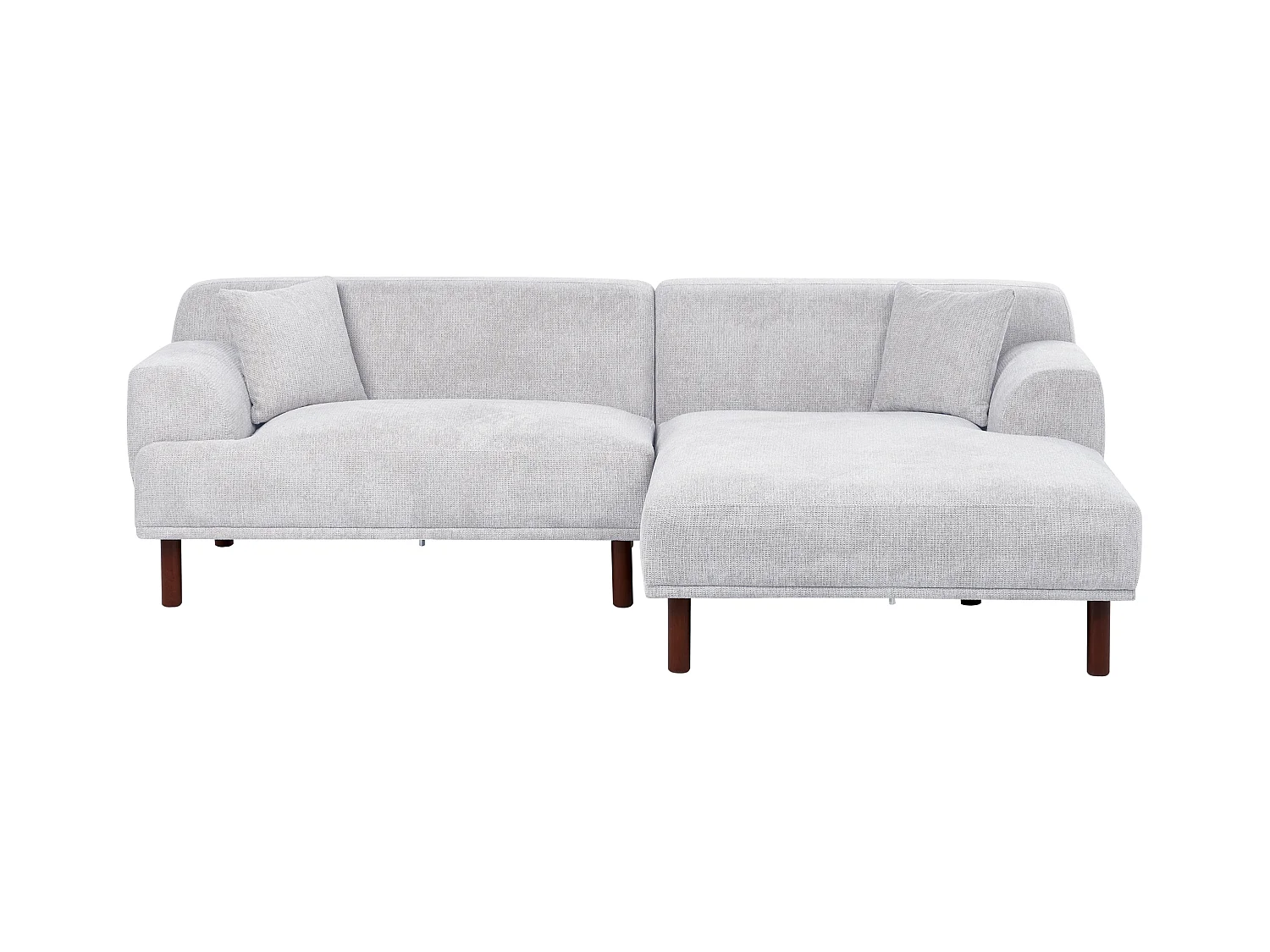 Canapé d'Angle à droite Minimaliste en Forme de L Tissu Hydrofuge Gris Clair Holt