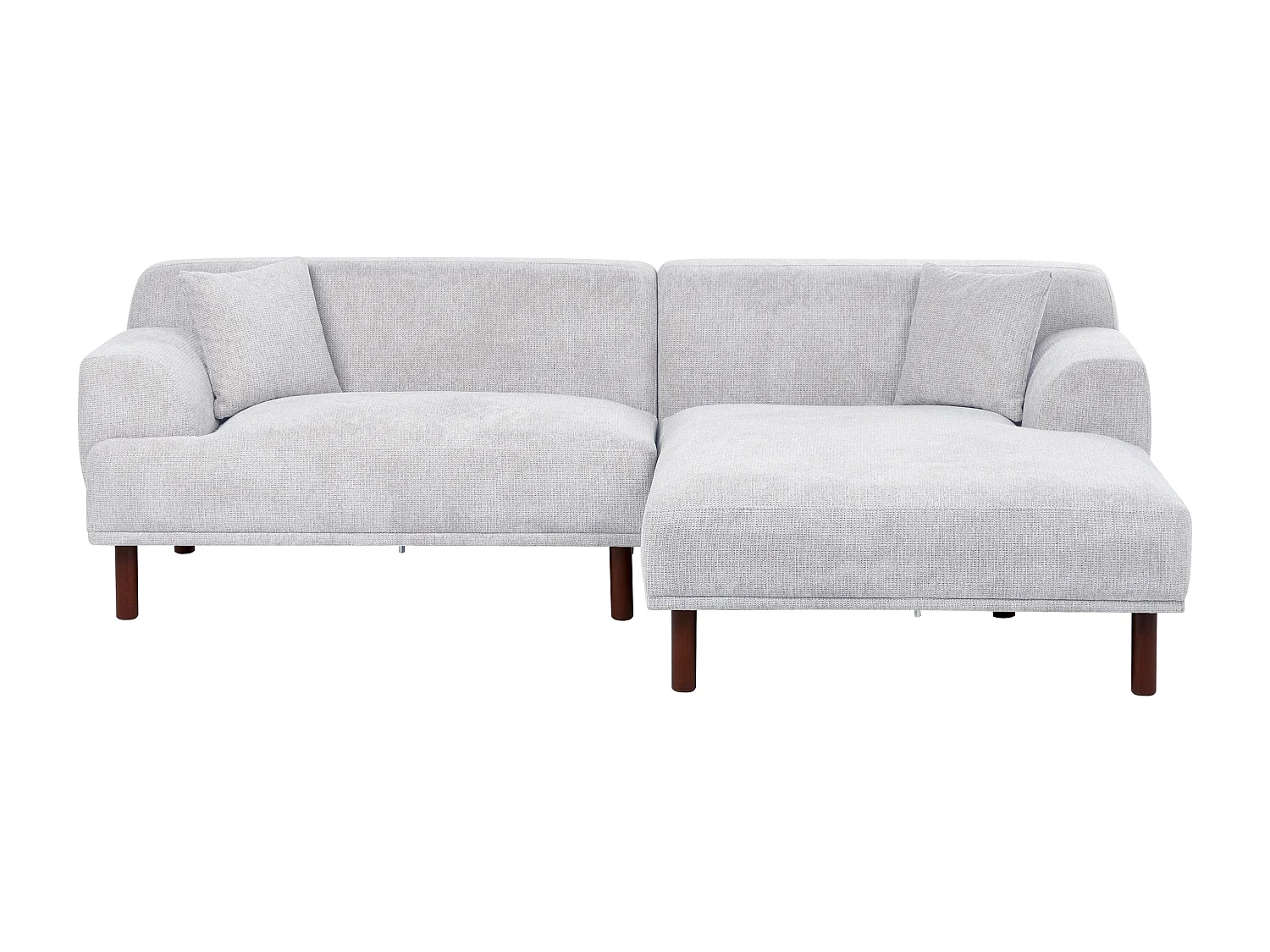 Canapé d'Angle à droite Minimaliste en Forme de L Tissu Hydrofuge Gris Clair Holt