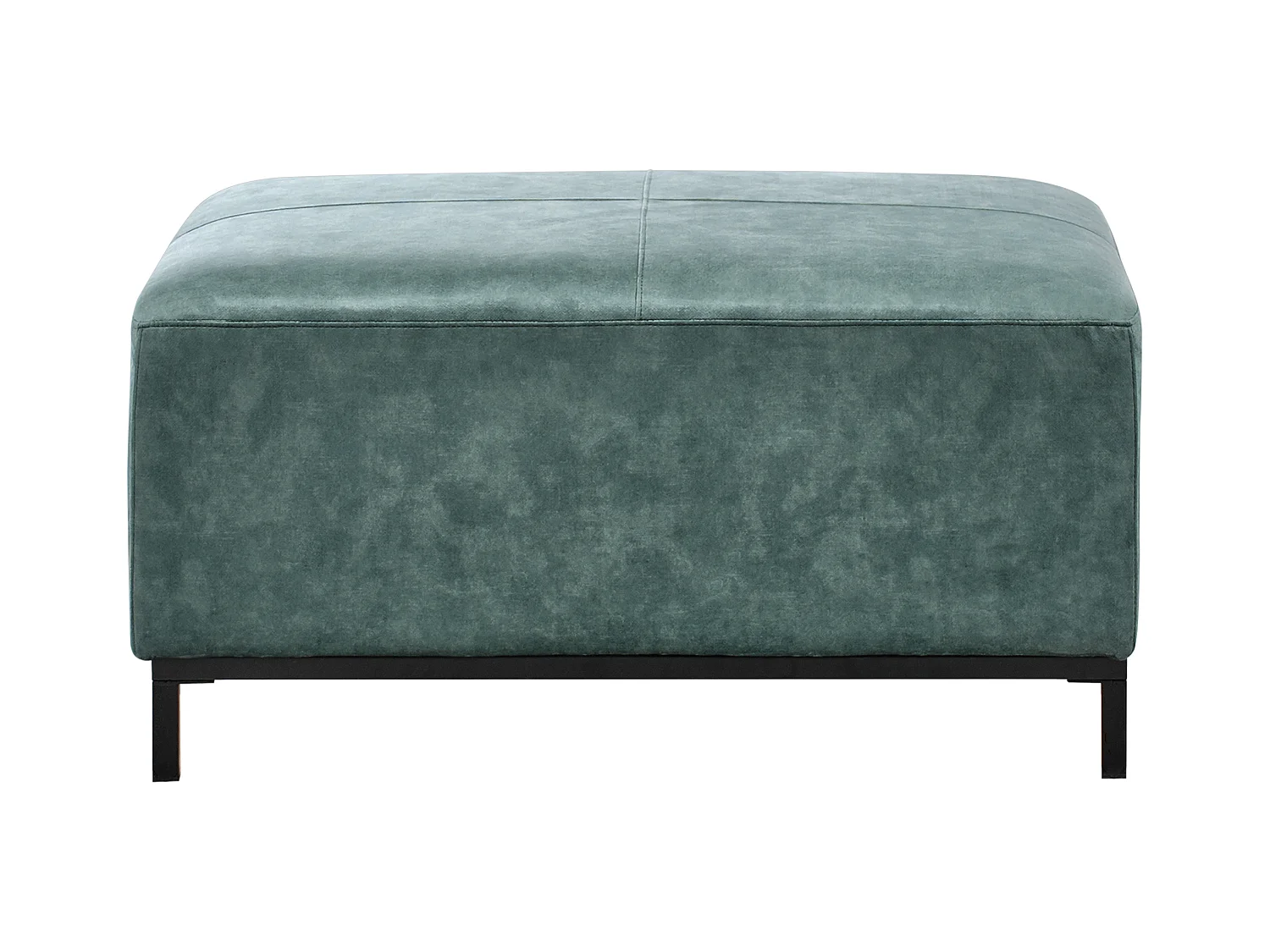 Canapé d'Angle à gauche avec Ottoman Moderne en Velours Forme en L Hydrofuge Pieds en Acier Bleu Sarcelle Oslo