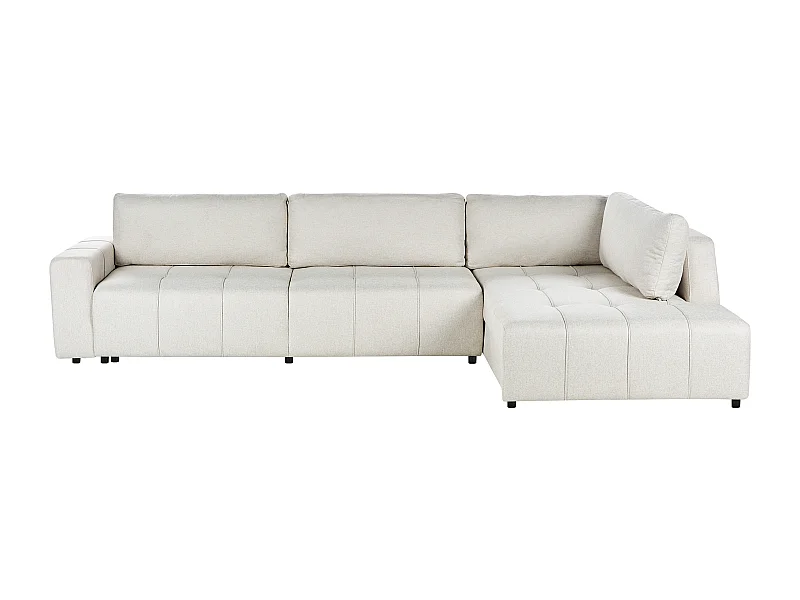 Divano letto angolare INNVIK Tessuto Beige chiaro con contenitore 4 posti Lato Sinistro