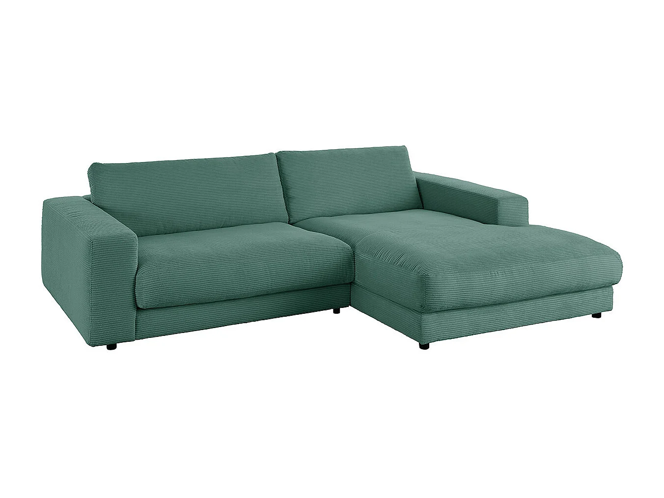 Ecksofa - Smaragdgrün Cord - MADELINE