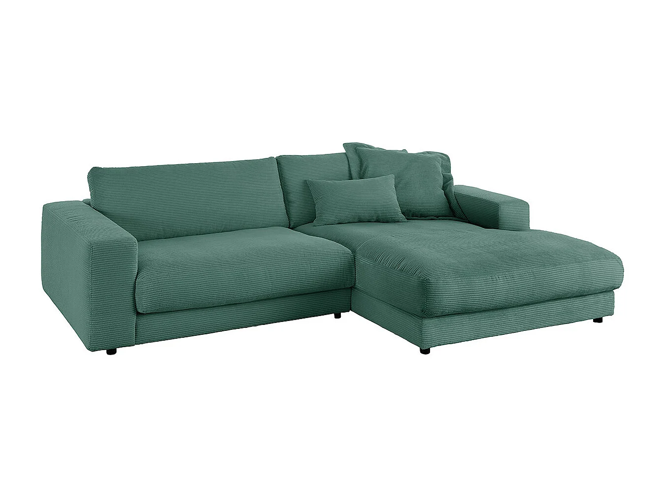 Ecksofa - Smaragdgrün Cord - MADELINE