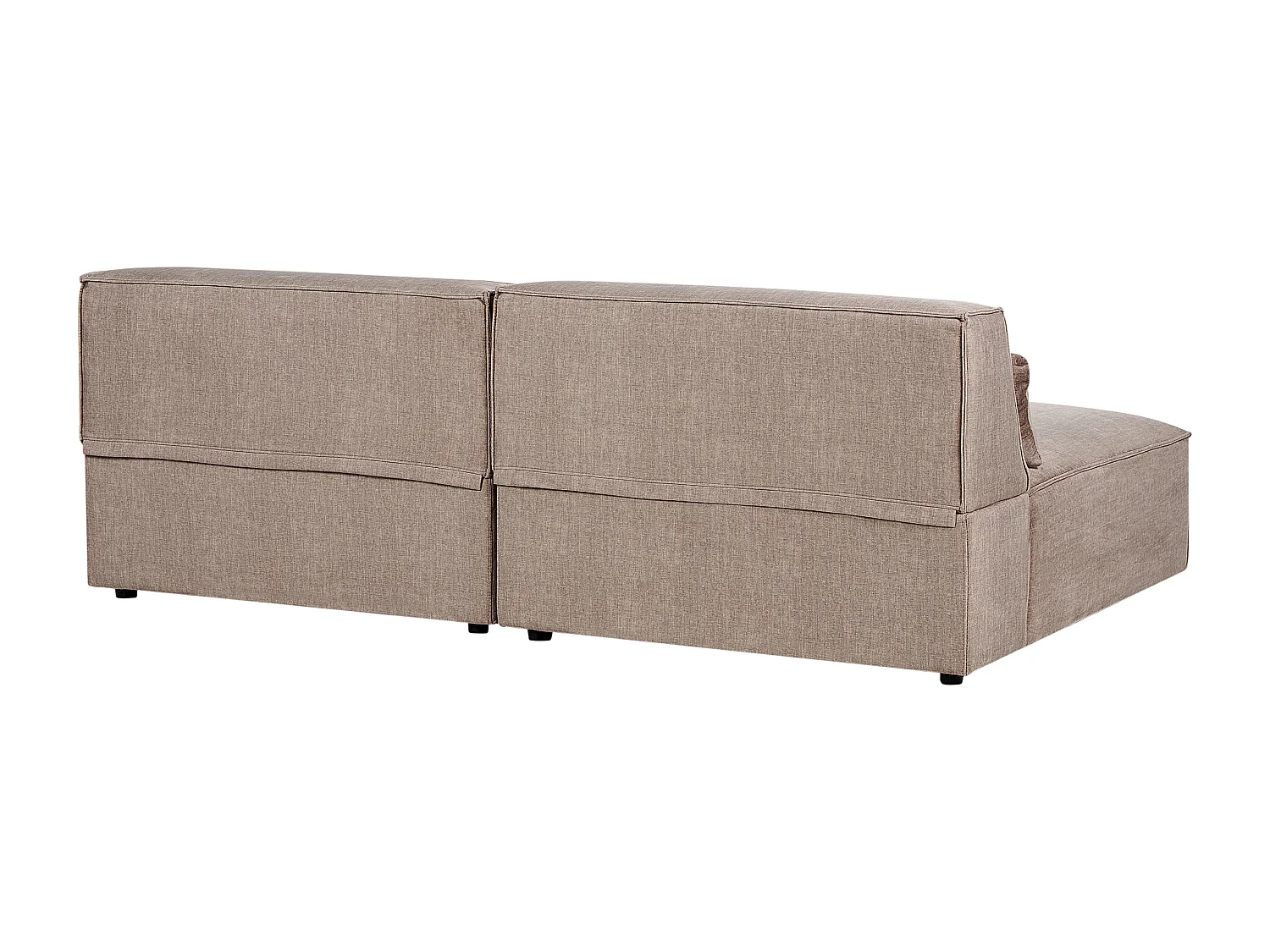 Modul 2-Sitzer Sofa ohne Armlehnen Stoff braun mit 2 Dekokissen Skandi Hellnar