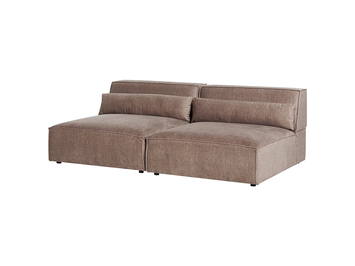 Modular Sofa 2 Seater HELLNAR Fabric Light Brown