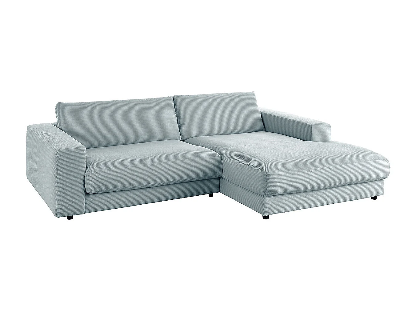 Ecksofa - Hellblau Cord - MADELINE