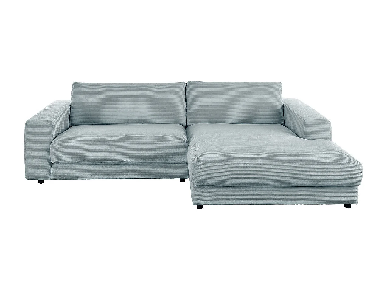 Ecksofa - Hellblau Cord - MADELINE