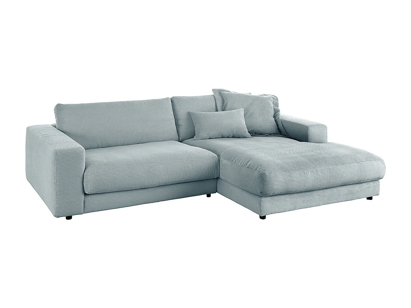 Ecksofa - Hellblau Cord - MADELINE