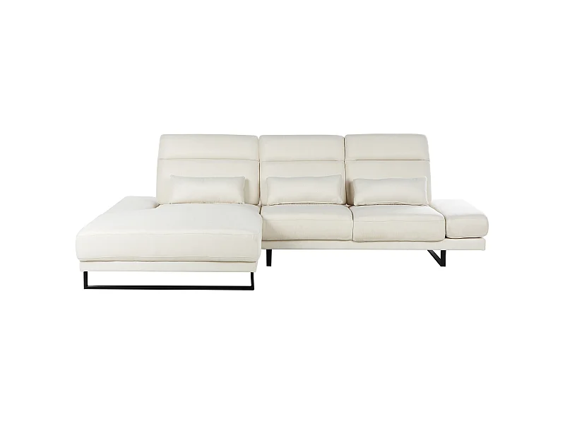 Ecksofa IKAST Stoff Cremeweiss 4-Sitzer rechtsseitig