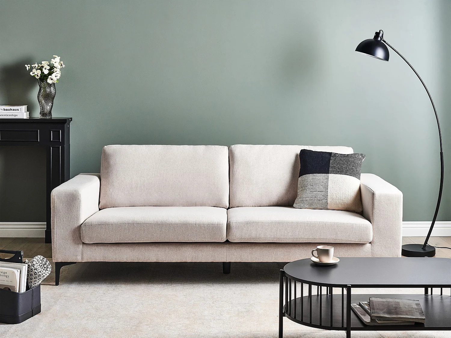 Canapé 3 places VADSTENA Tissu Beige clair