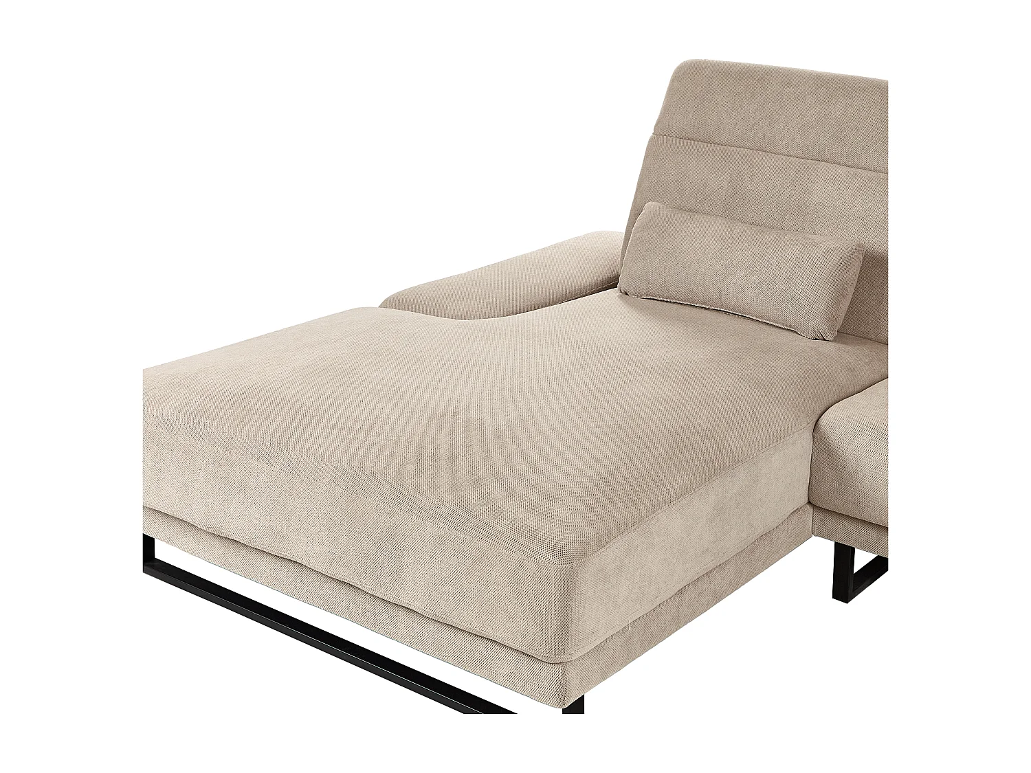 Canapé d'Angle à gauche Rembourré Meuble de Salon Pieds en Acier Accoudoirs et Dossier Réglables en Polyester Taupe Ikast