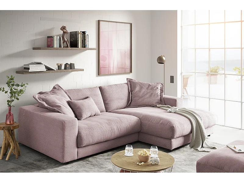 Ecksofa - Pink Cord - MADELINE