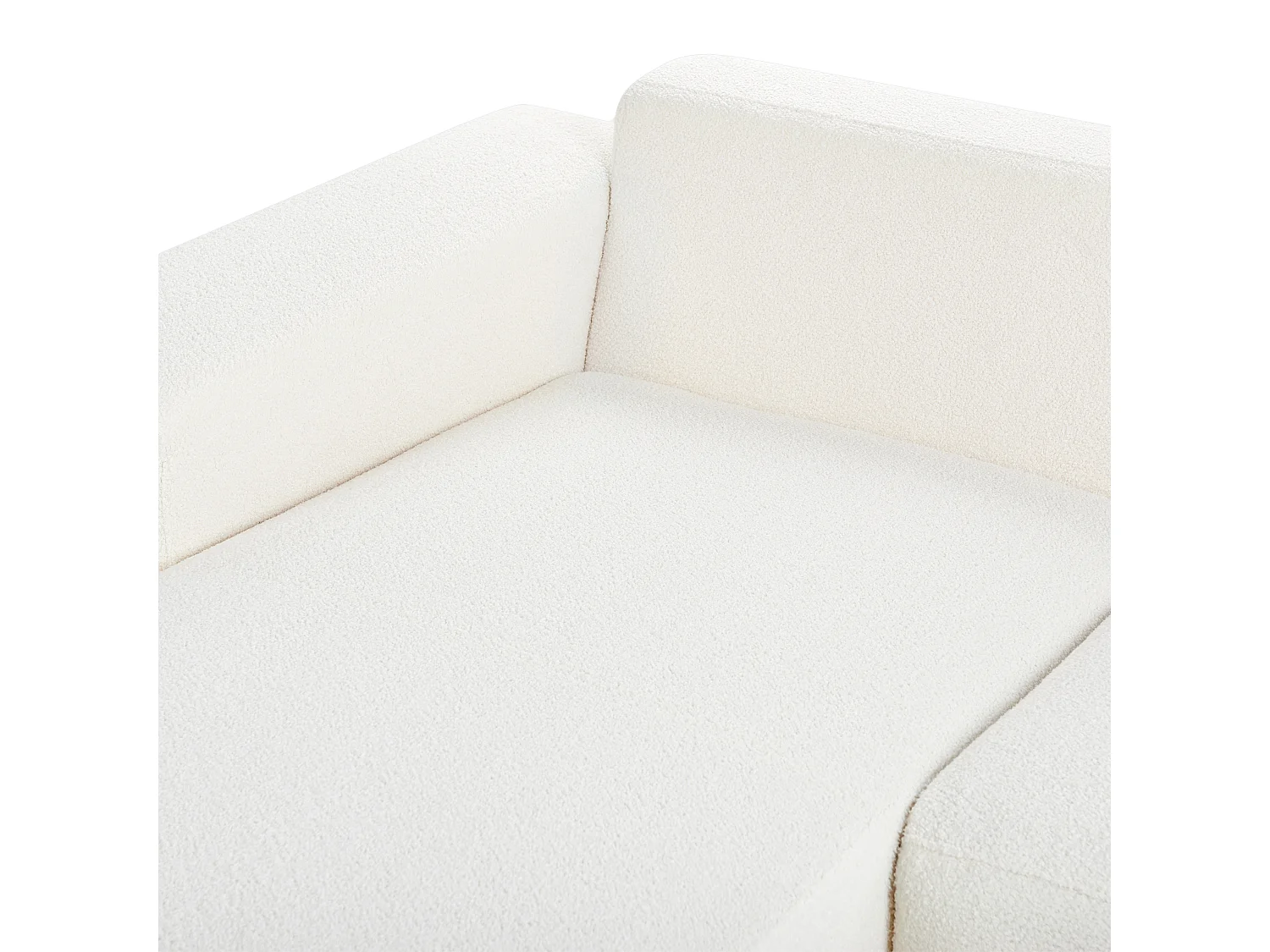 Sofá de canto LUNGO Bouclé Branco 4 lugares à direita