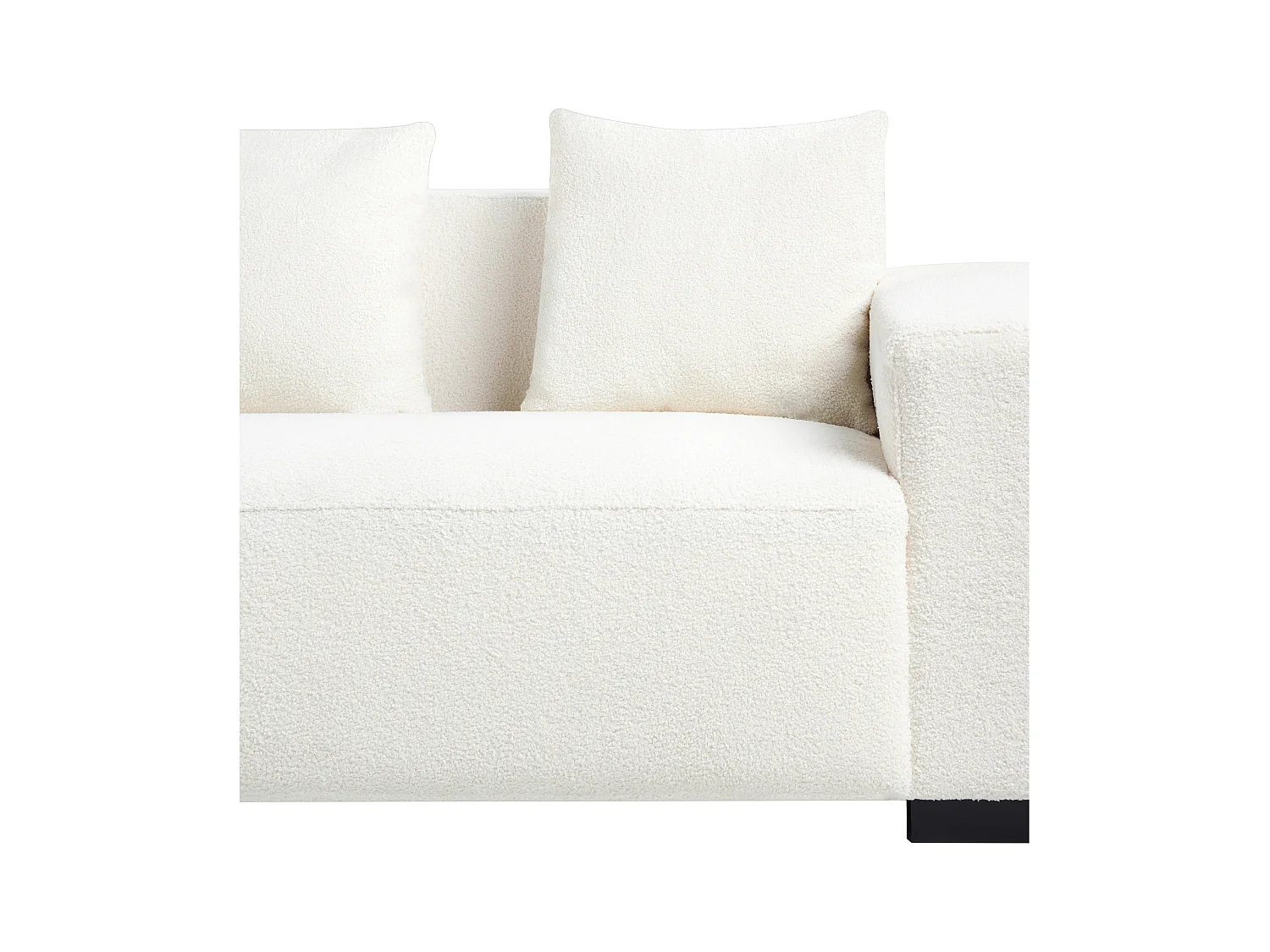 Divano angolare LUNGO Bouclé Bianco 4 posti Lato destro