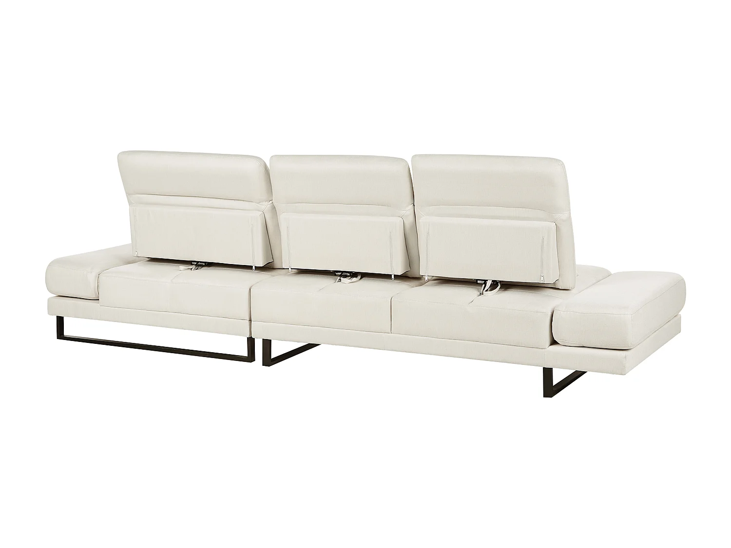 Ecksofa IKAST Stoff Cremeweiss 4-Sitzer linksseitig