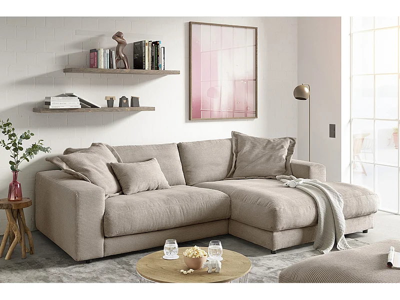 Hoekbank - Taupe Koord - MADELINE