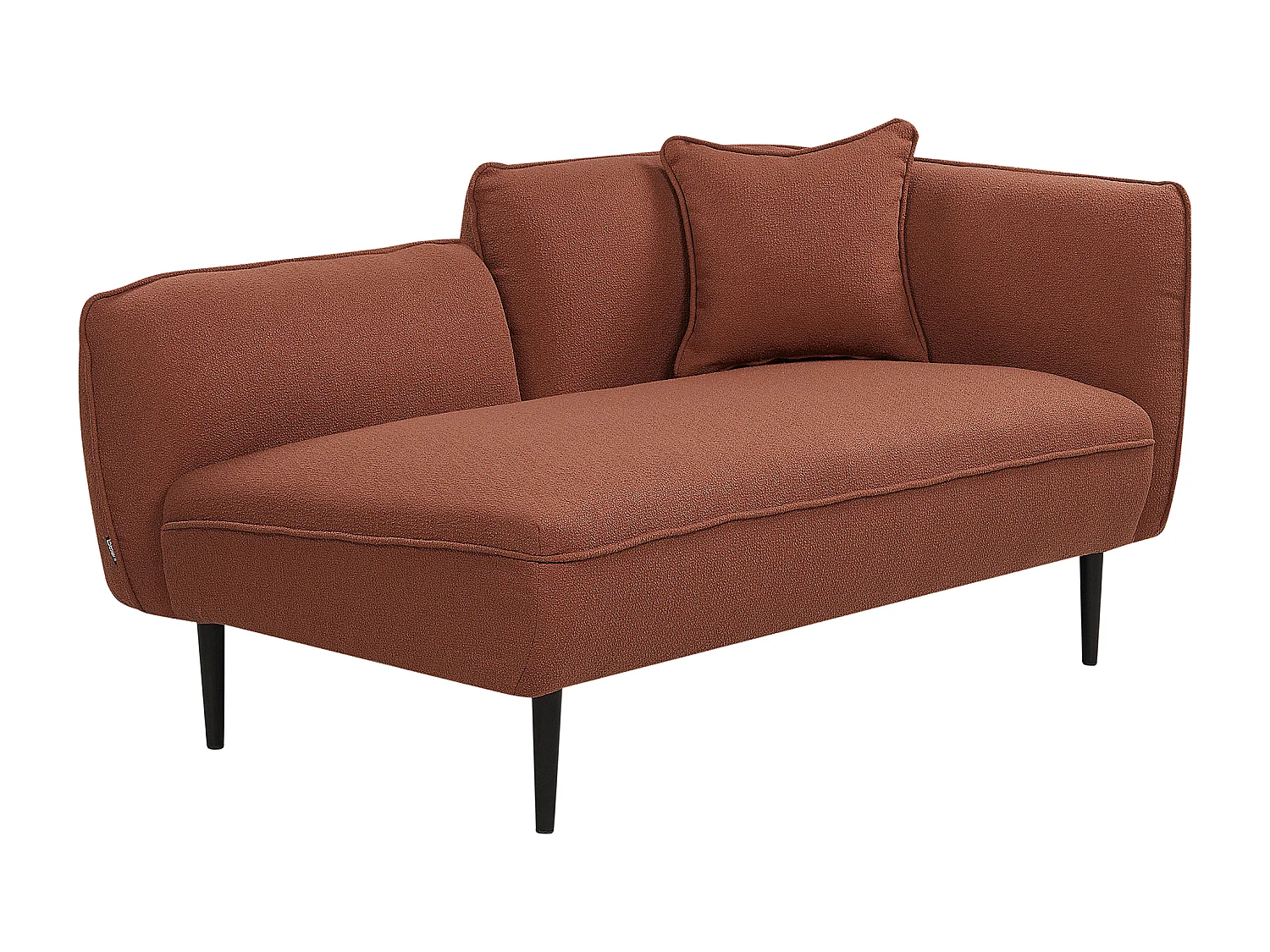 Chaise longue côté droit CHEVANNES Bouclé Rouge foncé