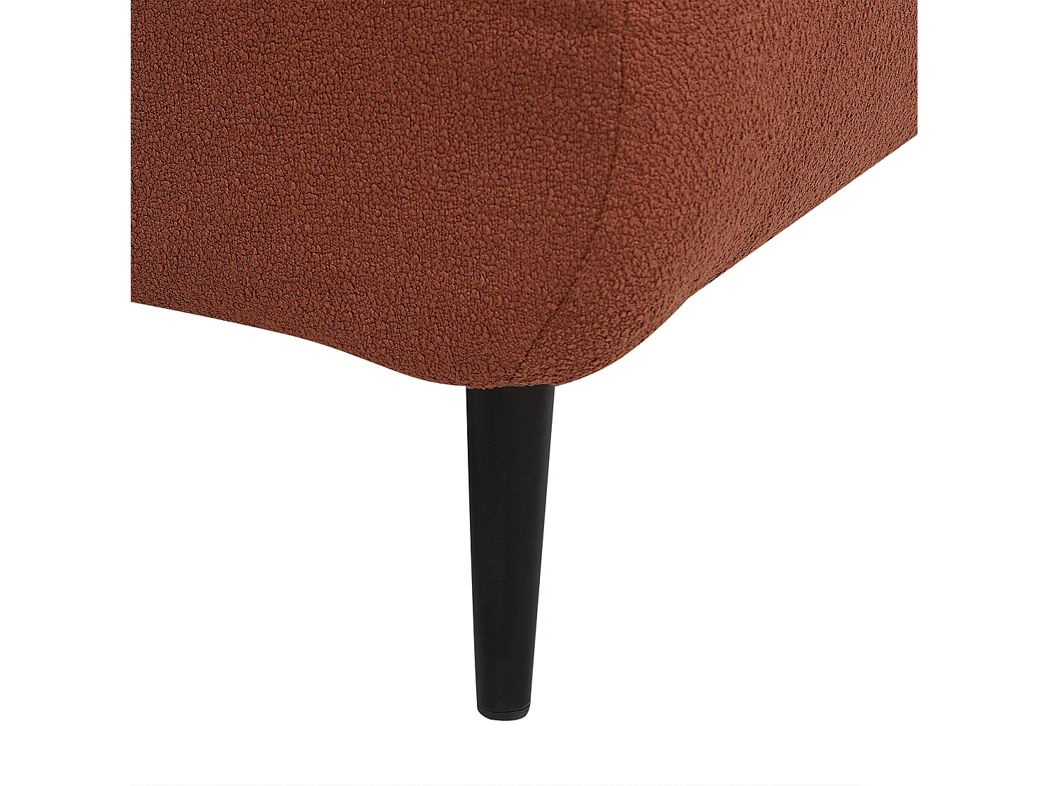 Chaise longue côté droit CHEVANNES Bouclé Rouge foncé