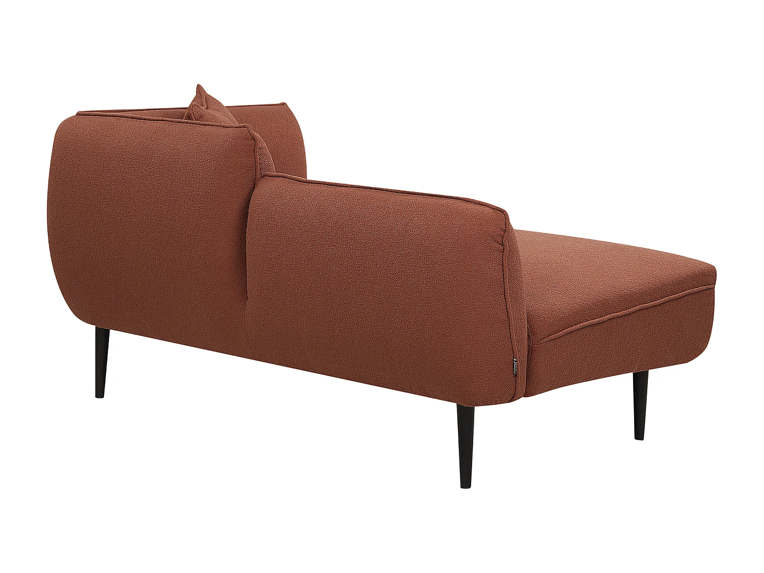 Chaiselongue Bouclé rot rechtsseitig mit Kissen Metallgestell modern Chevannes