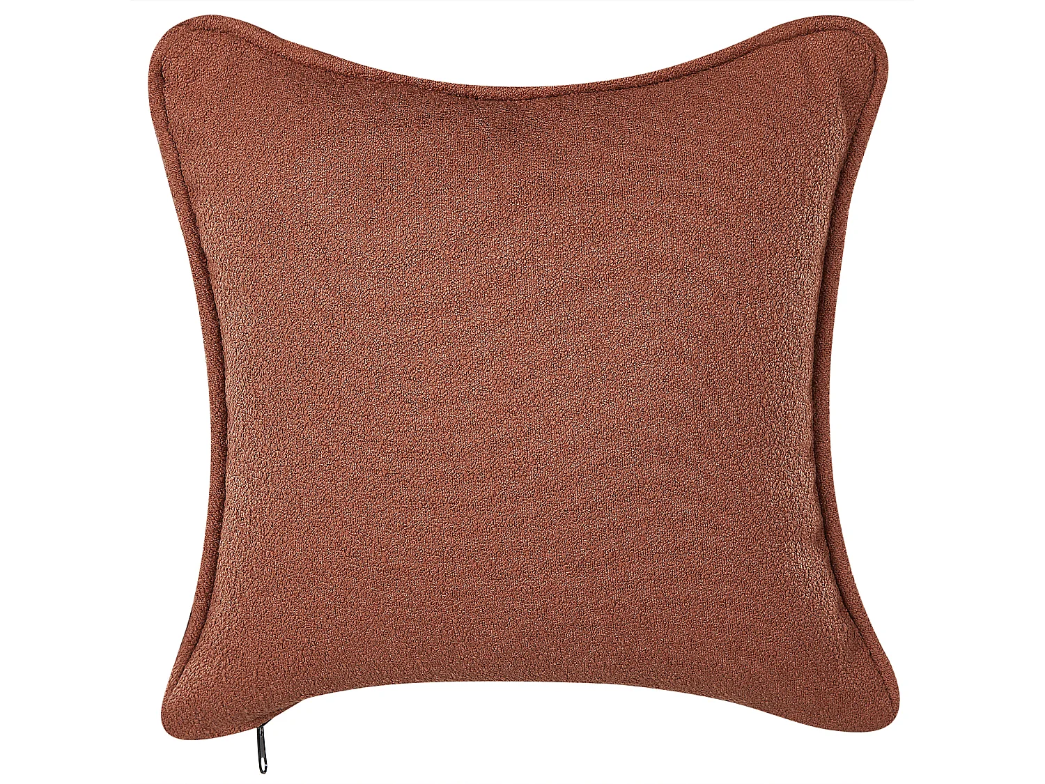 Chaiselongue Bouclé rot rechtsseitig mit Kissen Metallgestell modern Chevannes