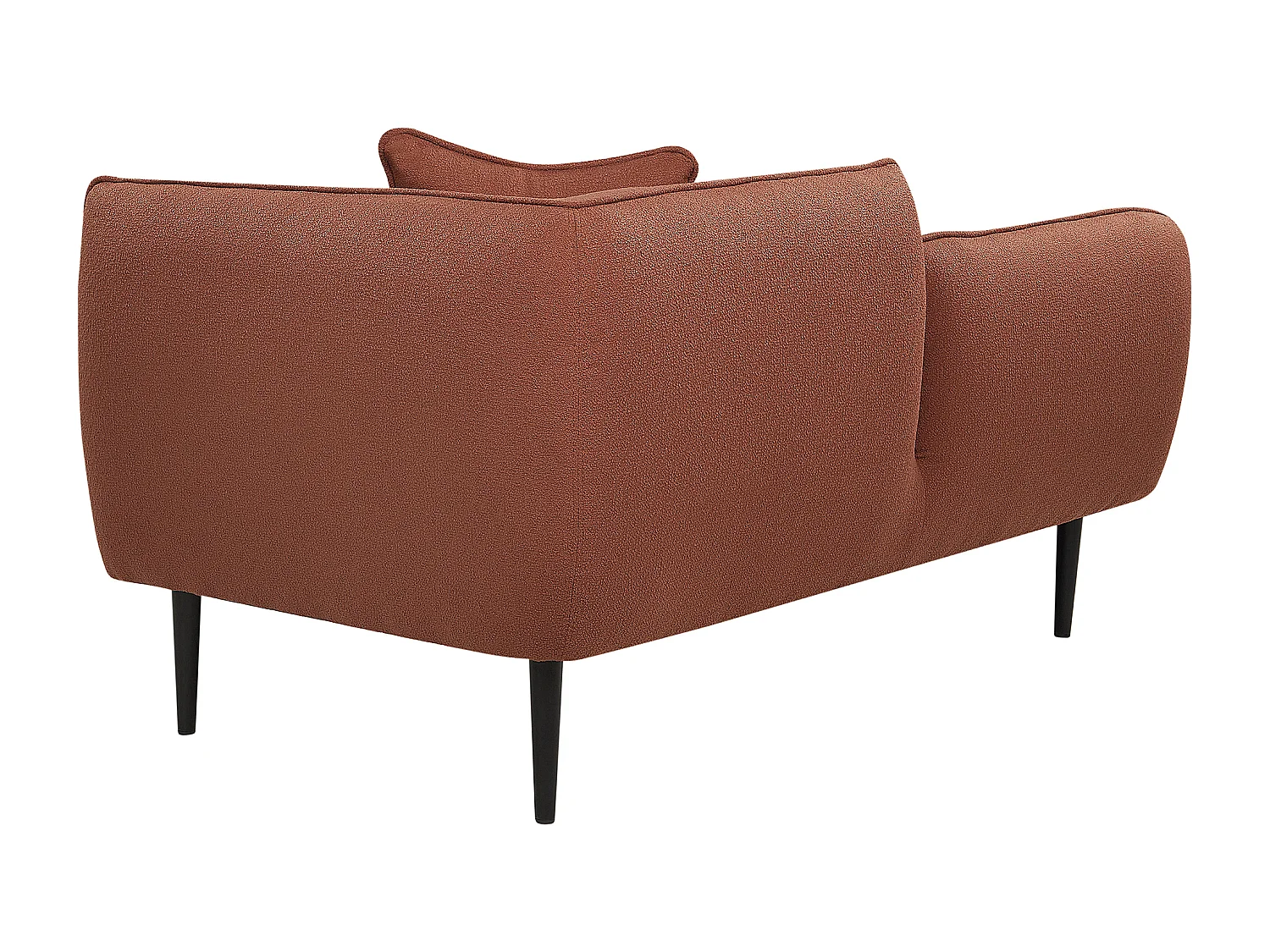 Chaiselongue Bouclé rot rechtsseitig mit Kissen Metallgestell modern Chevannes