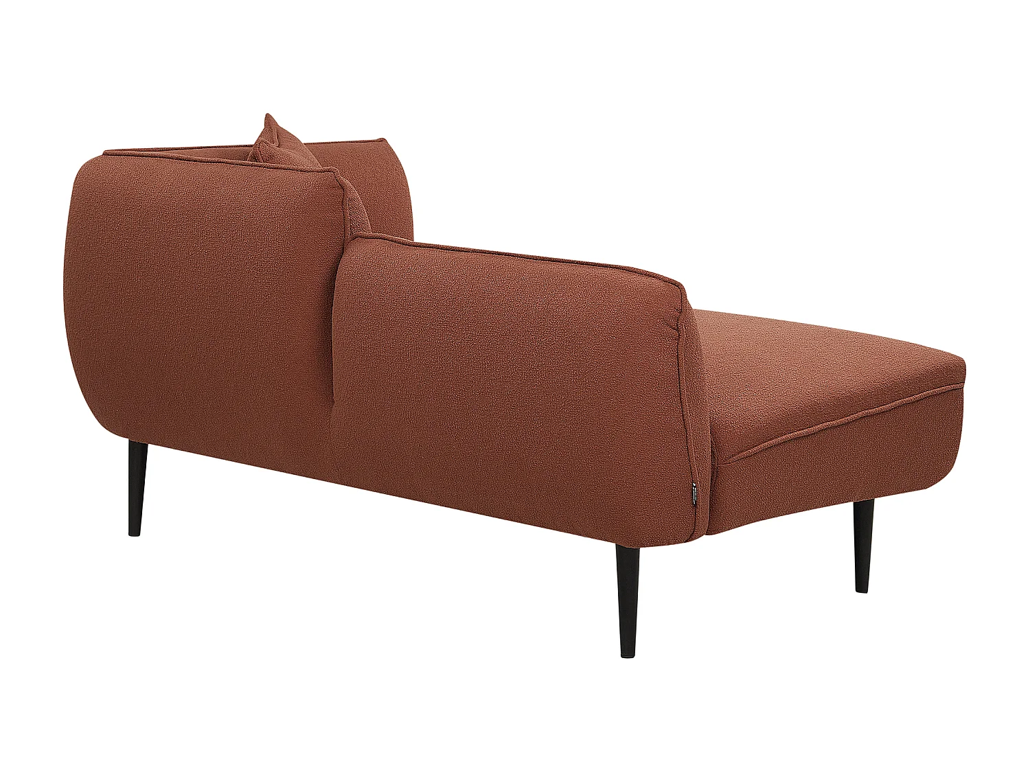 Chaiselongue Bouclé rot rechtsseitig mit Kissen Metallgestell modern Chevannes