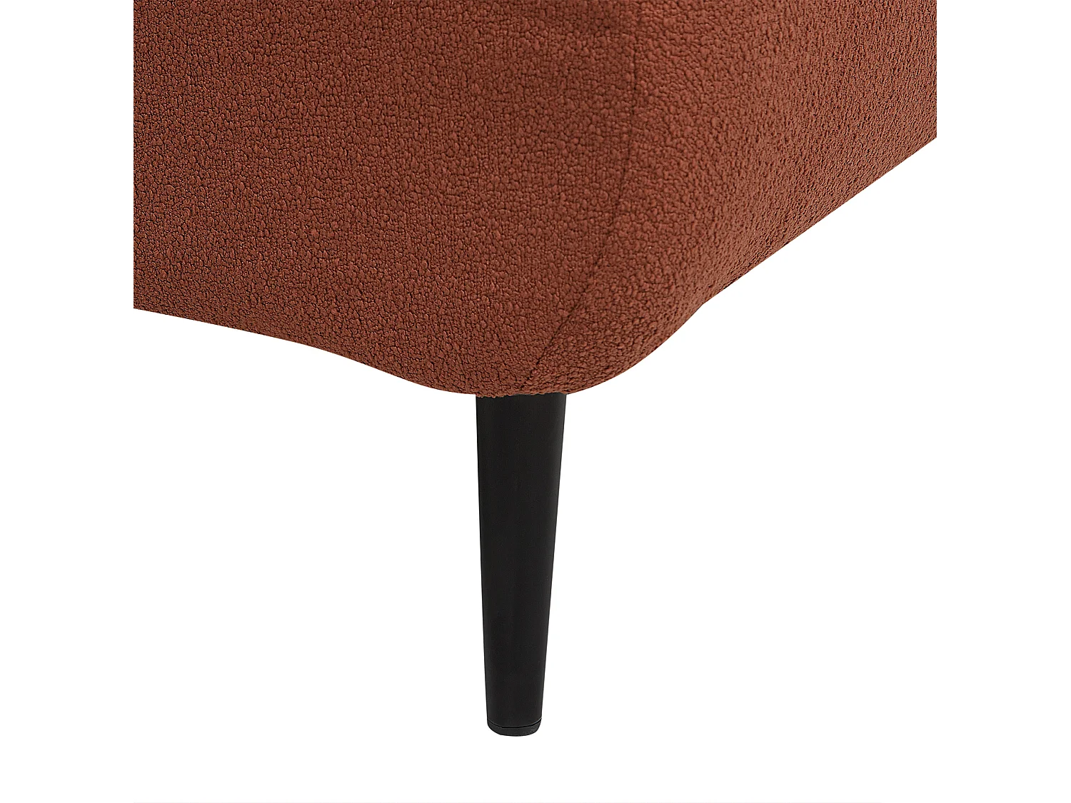 Chaiselongue Bouclé rot rechtsseitig mit Kissen Metallgestell modern Chevannes