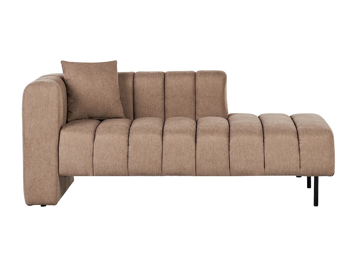 Chaise longue izquierdo LANNILS Tela Marrón claro
