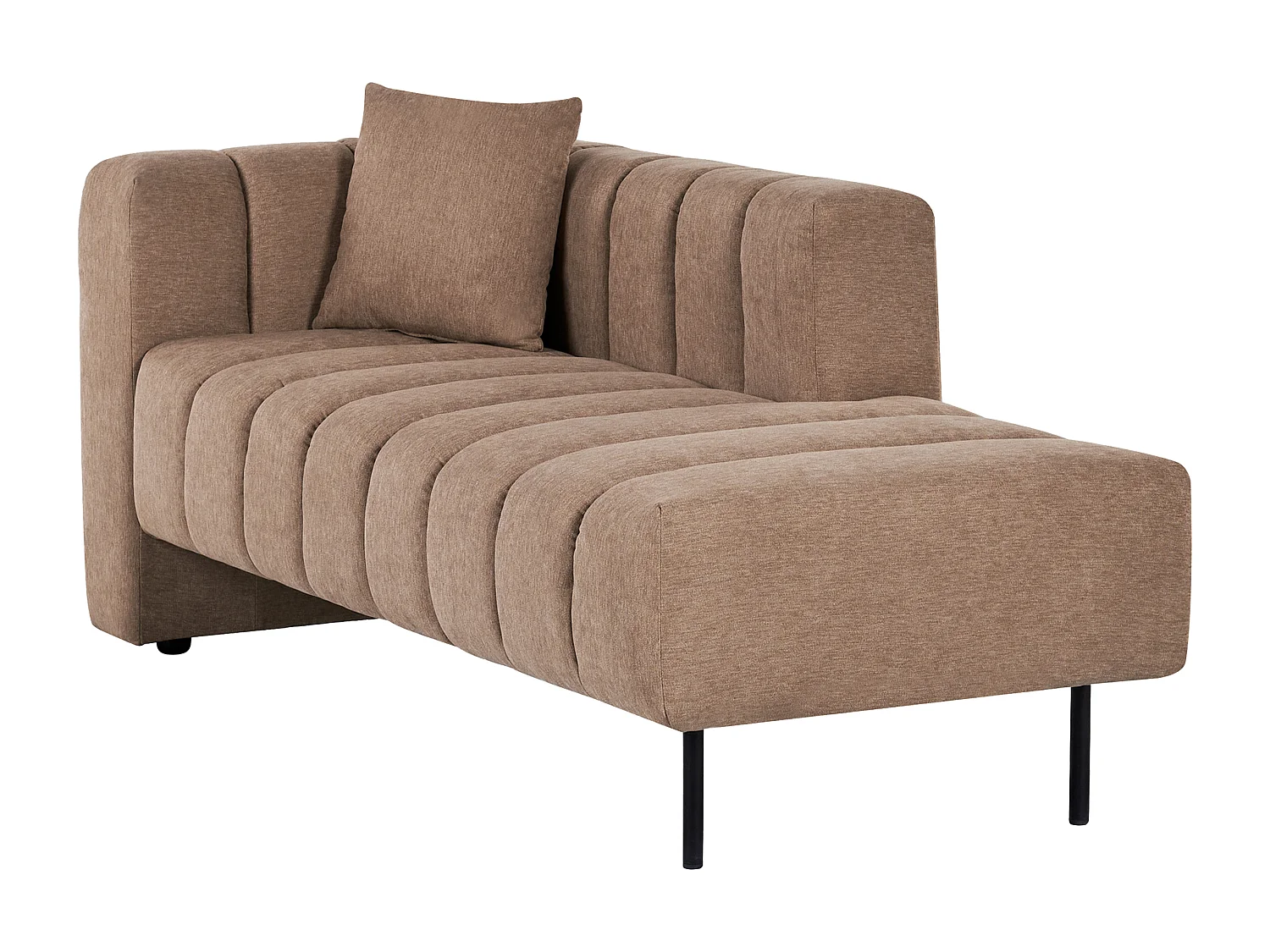 Chaise longue izquierdo LANNILS Tela Marrón claro