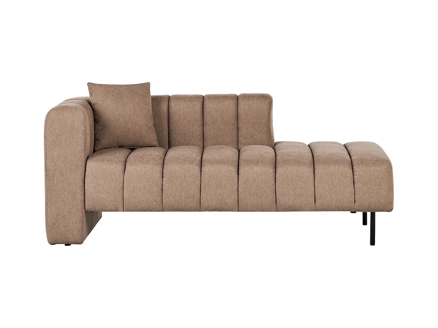 Chaise longue côté droite LANNILS Tissu Marron clair