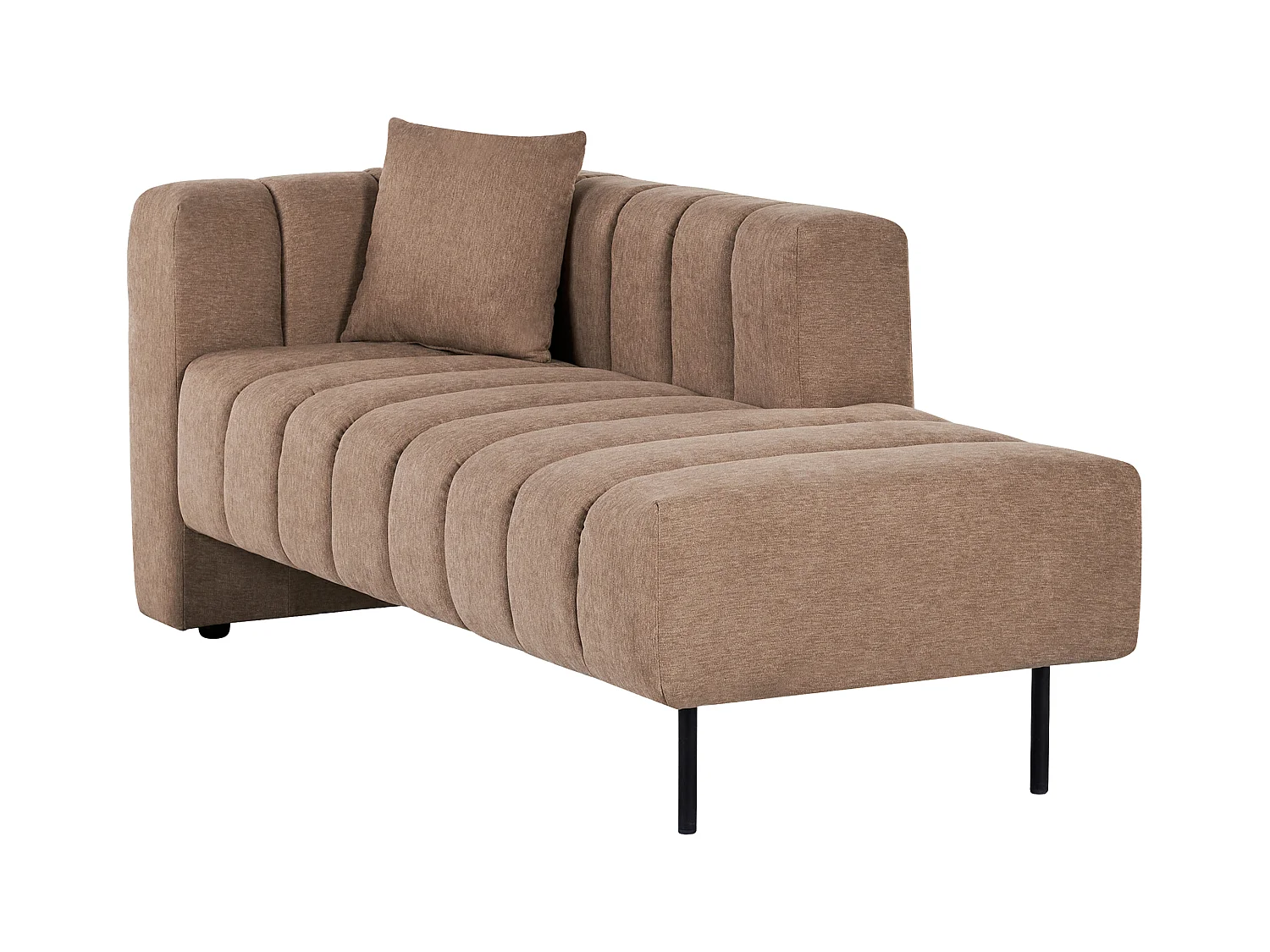 Linkszijdige chaise longue LANNILS Stof Lichtbruin