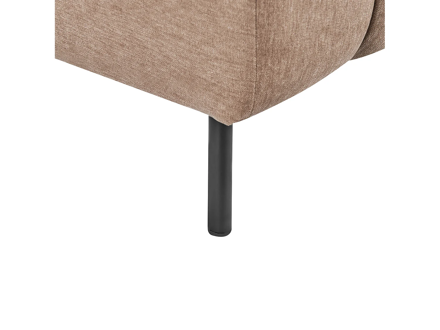 Chaise longue à esquerda LANNILS Tecido Castanho claro