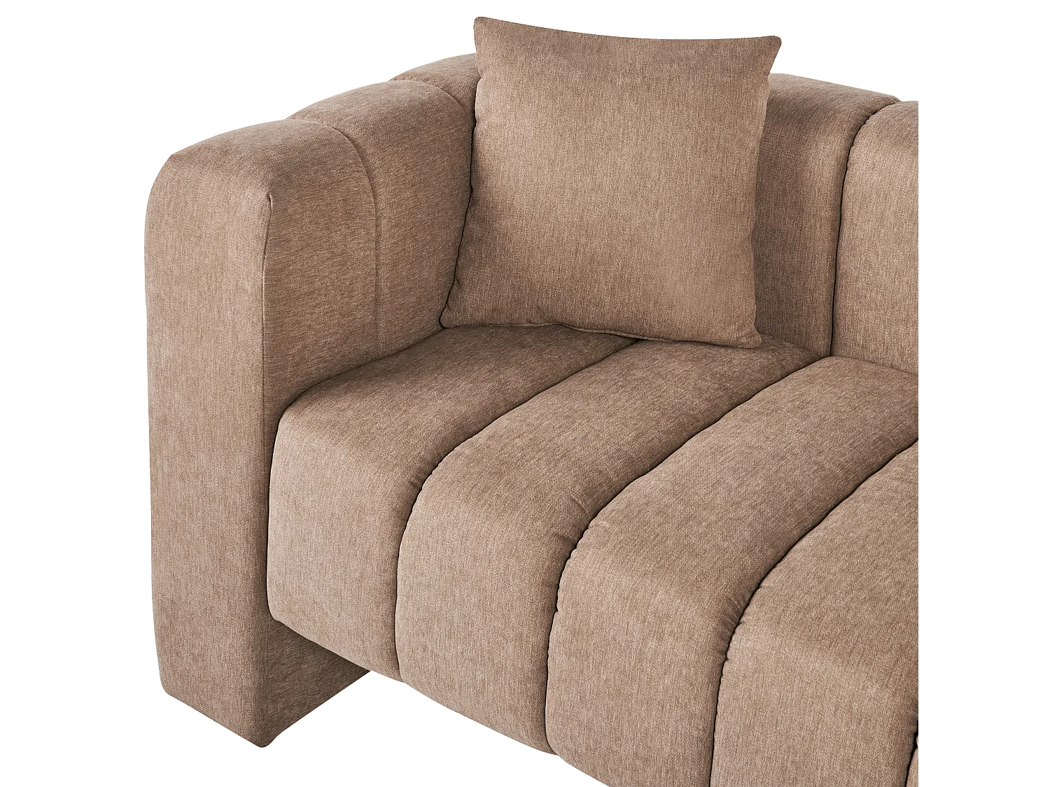 Chaise longue izquierdo LANNILS Tela Marrón claro