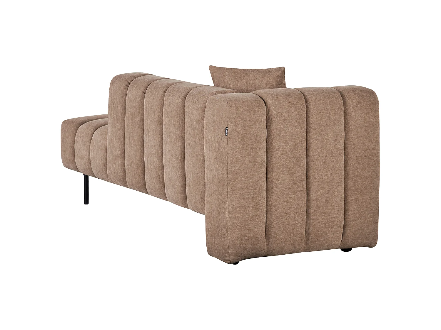 Left-Hand Chaise Longue LANNILS Fabric Light Brown