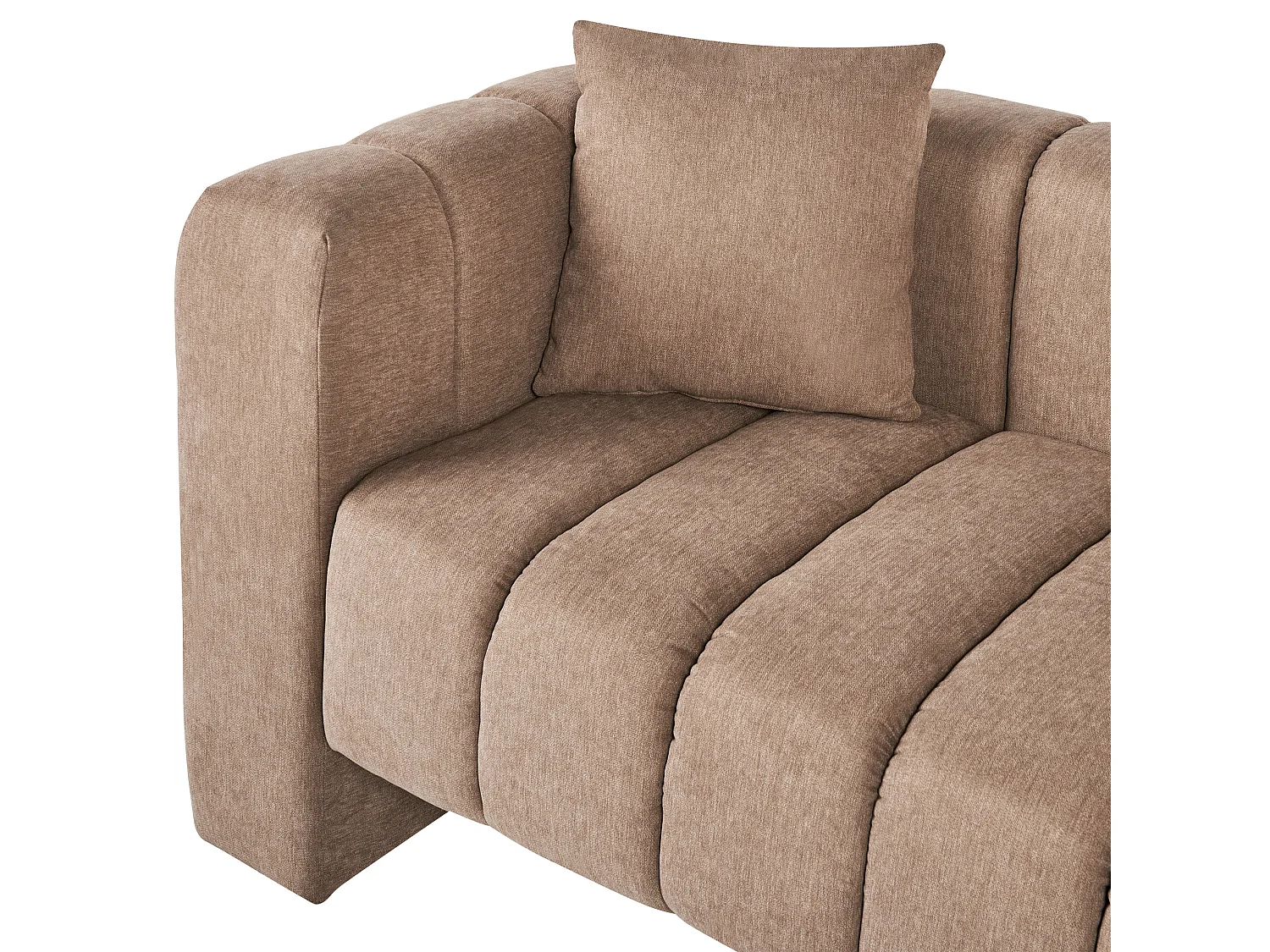 Left-Hand Chaise Longue LANNILS Fabric Light Brown