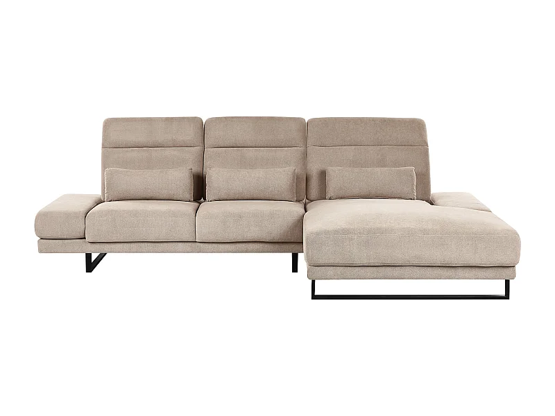 Ecksofa IKAST Stoff Taupe 4-Sitzer linksseitig