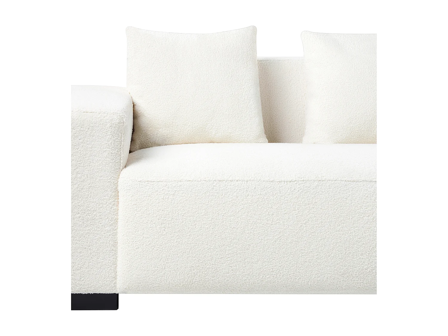 4-Sitzer Ecksofa L-Form Bouclé weiß mit Chaiselongue links modern Lungo