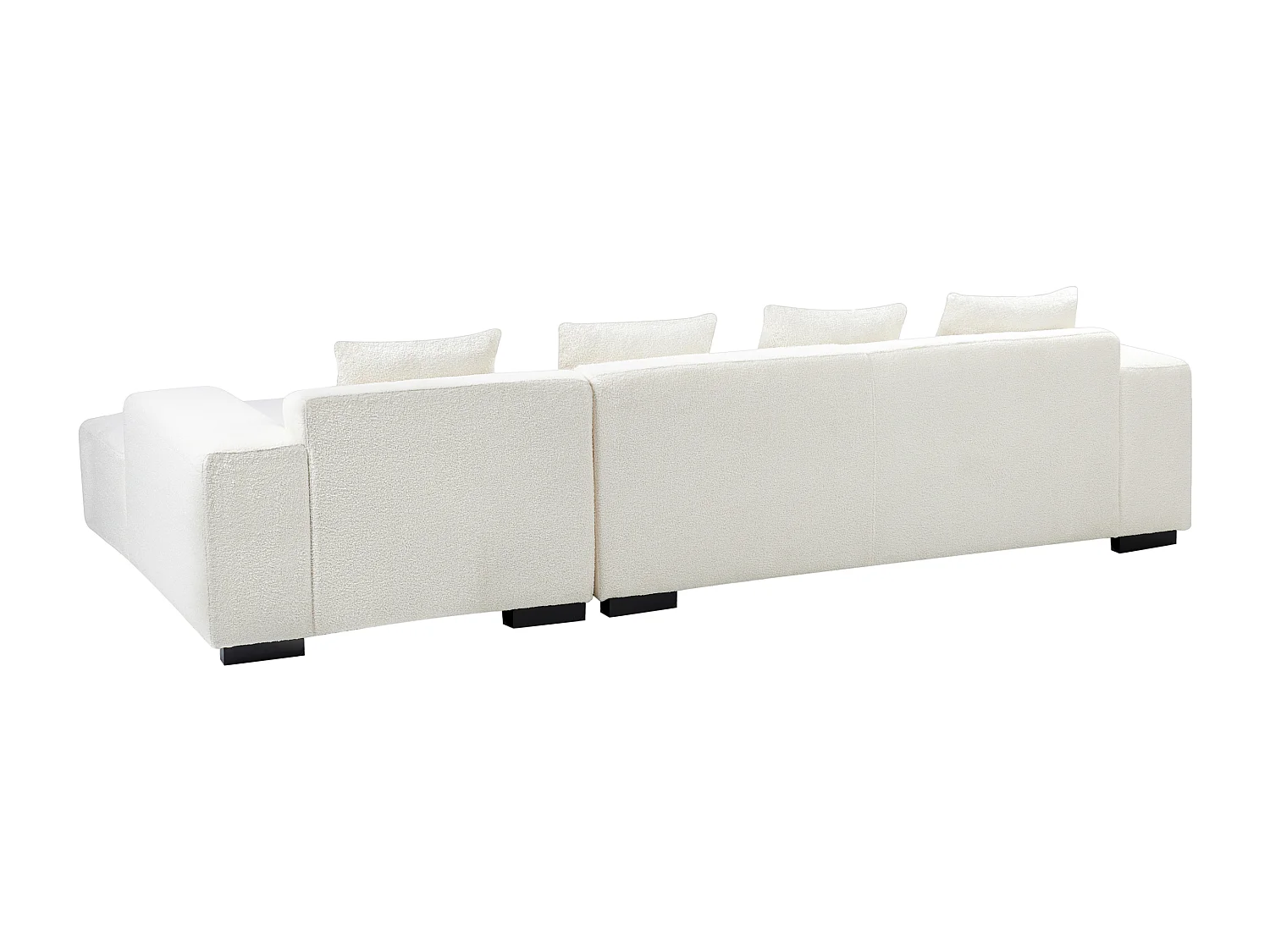 Hoekbank LUNGO Bouclé Wit 4-zitter Linkerzijde