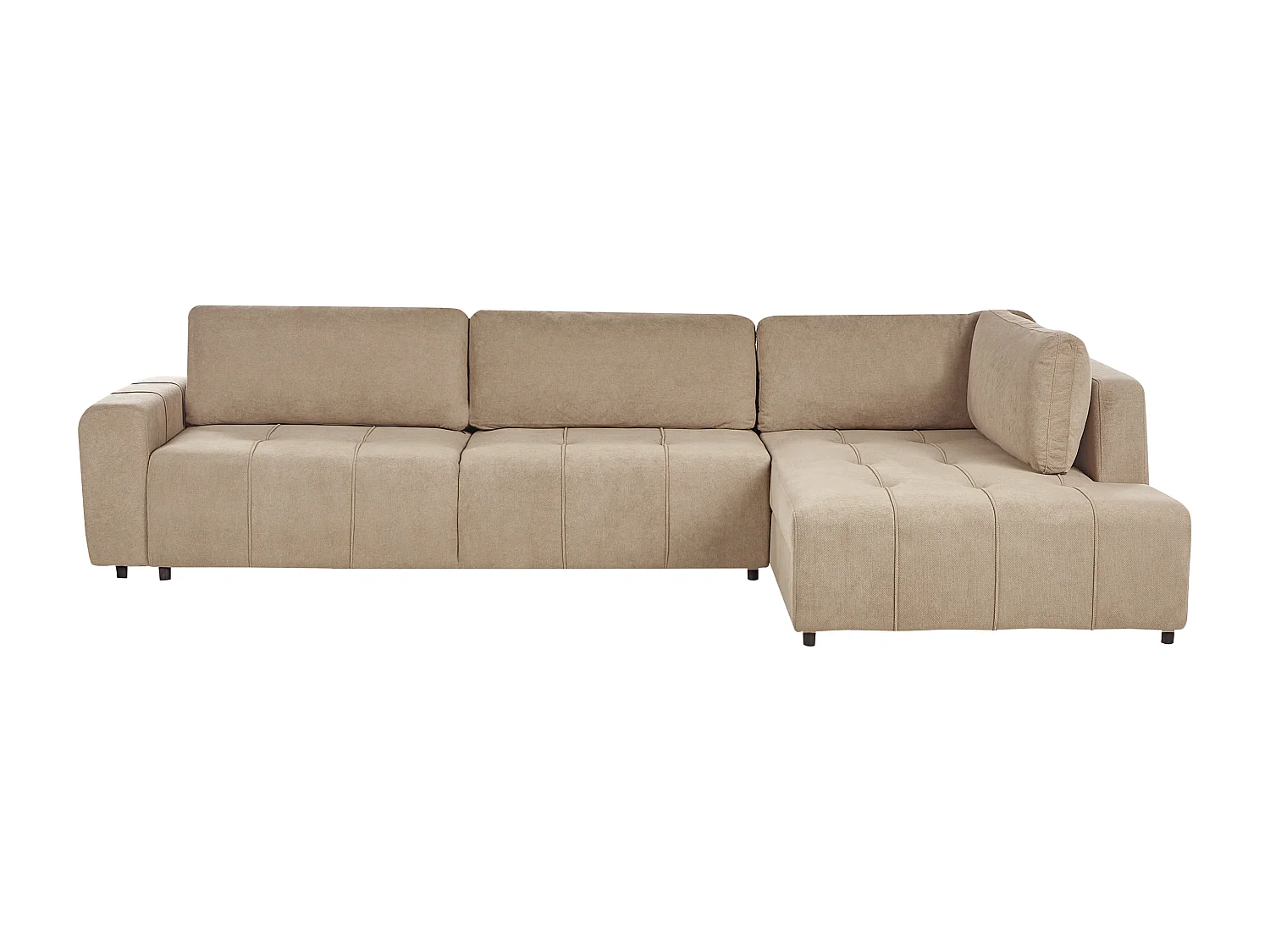 Sofá-cama de canto INNVIK Tecido Castanho 4 lugares à esquerda