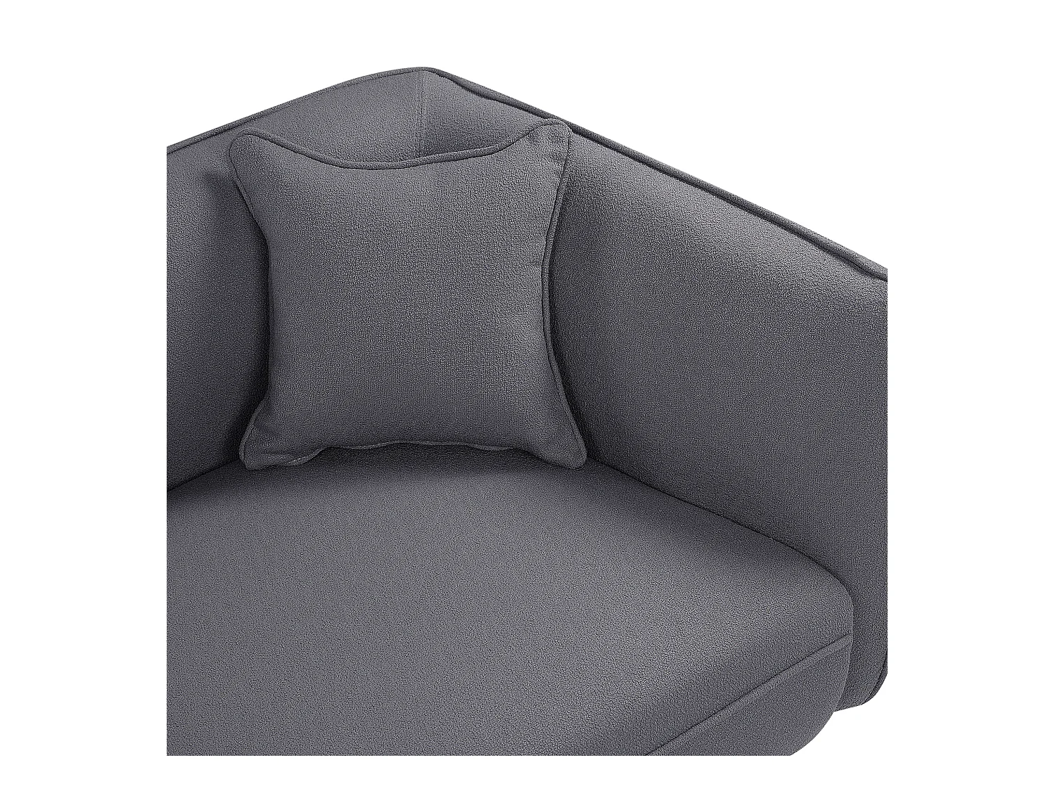 Chaiselongue Bouclé grau rechtsseitig mit Kissen Metallgestell modern Chevannes