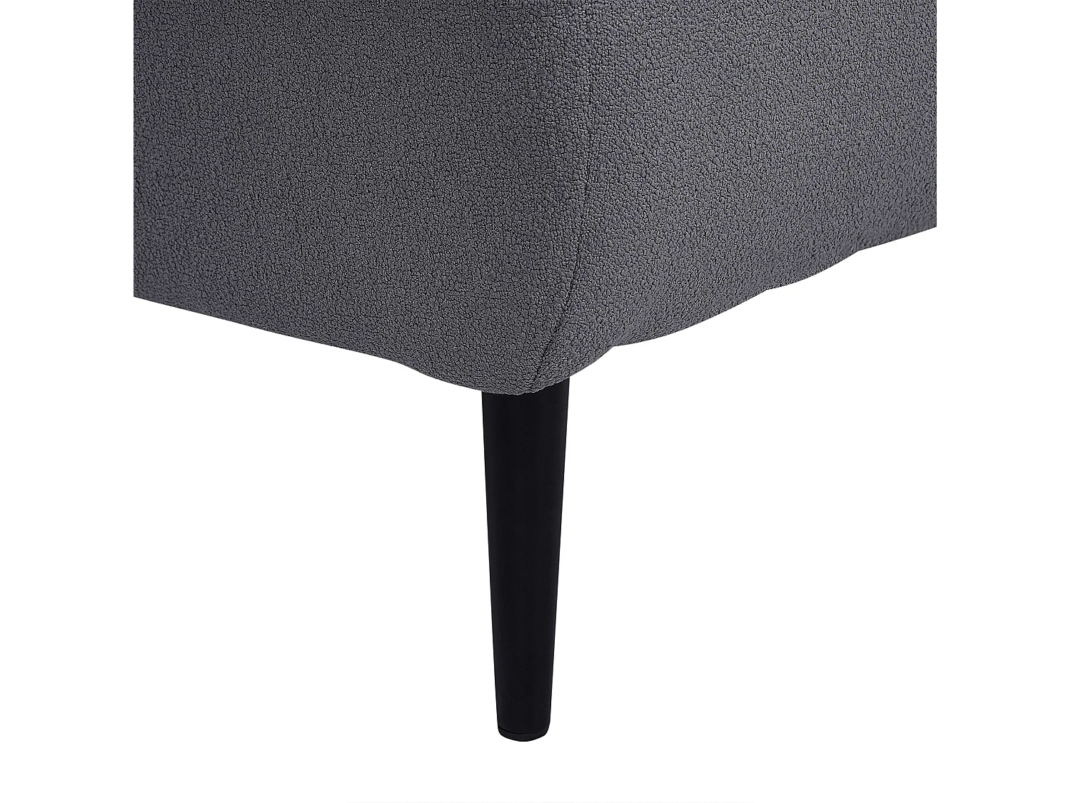 Chaiselongue Bouclé grau rechtsseitig mit Kissen Metallgestell modern Chevannes