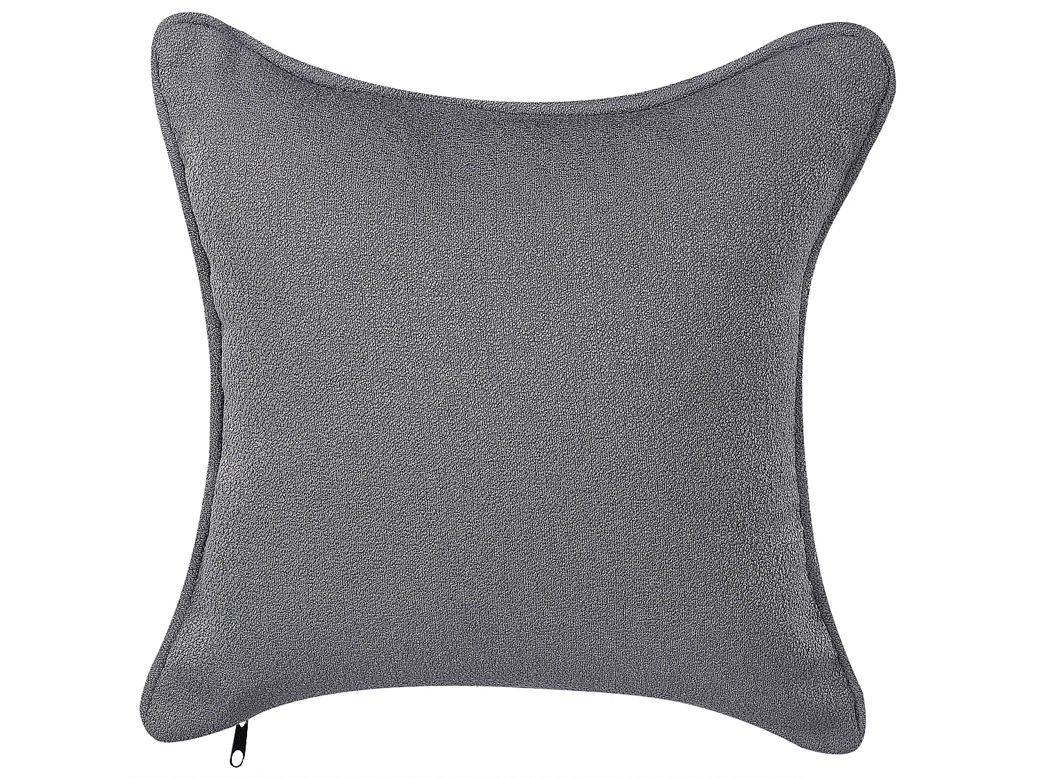 Chaiselongue Bouclé grau rechtsseitig mit Kissen Metallgestell modern Chevannes