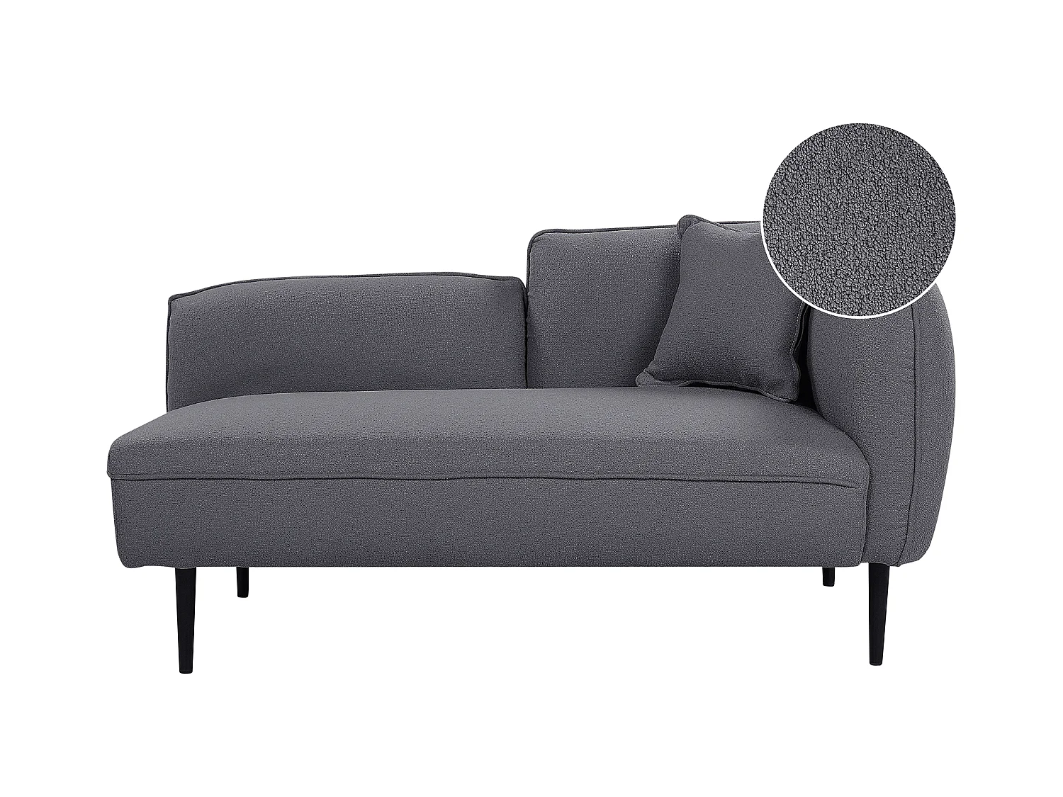 Chaise longue côté droit CHEVANNES Bouclé Gris foncé