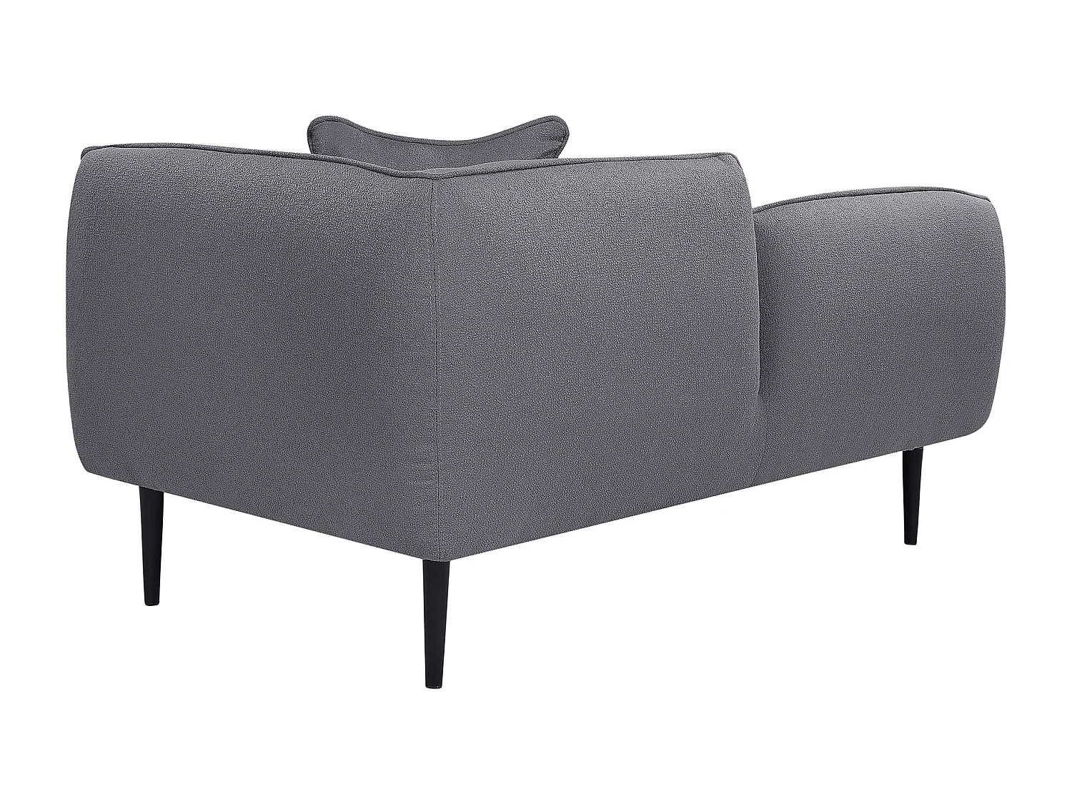 Chaiselongue Bouclé grau rechtsseitig mit Kissen Metallgestell modern Chevannes