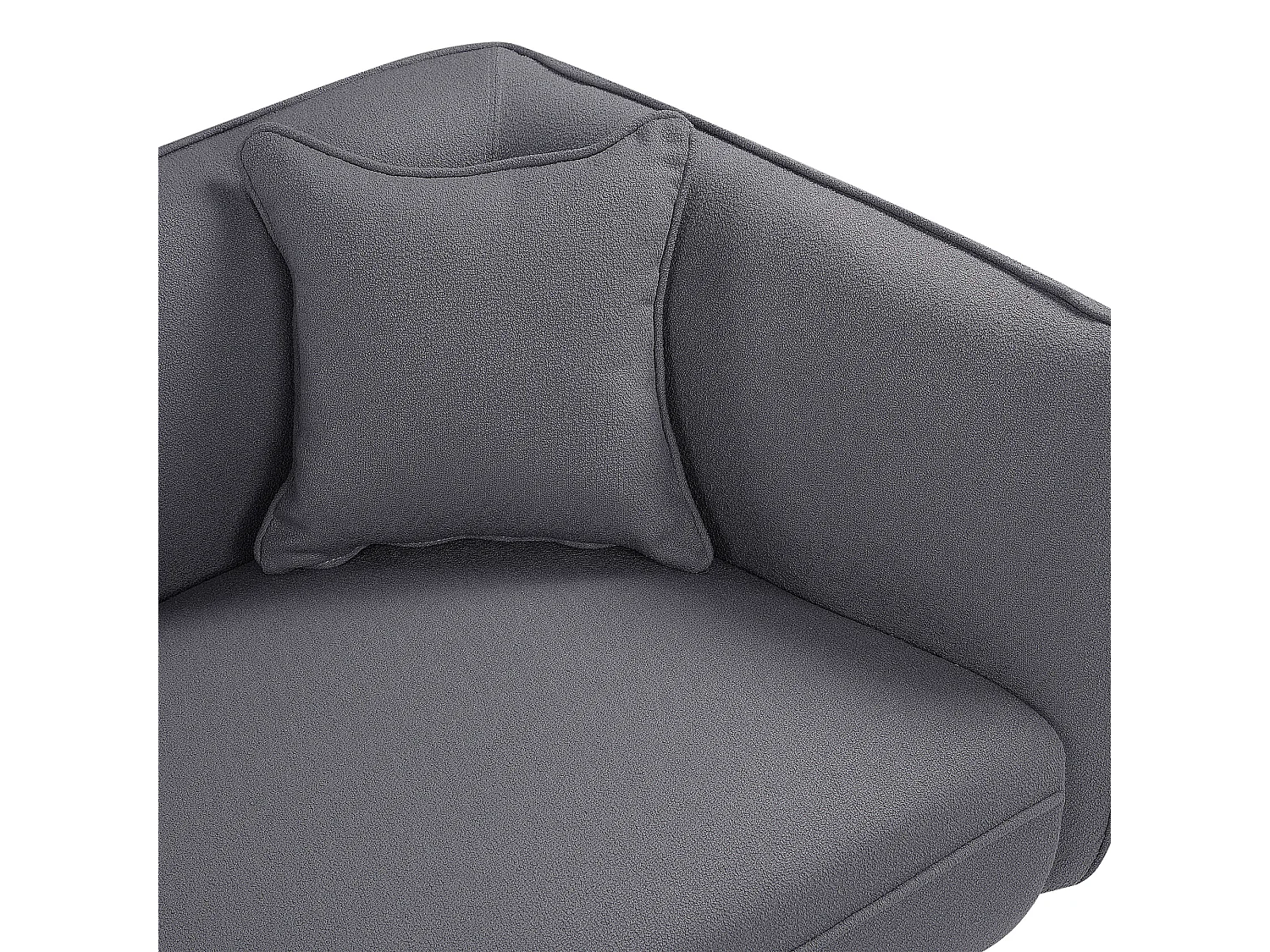 Chaiselongue Bouclé grau rechtsseitig mit Kissen Metallgestell modern Chevannes