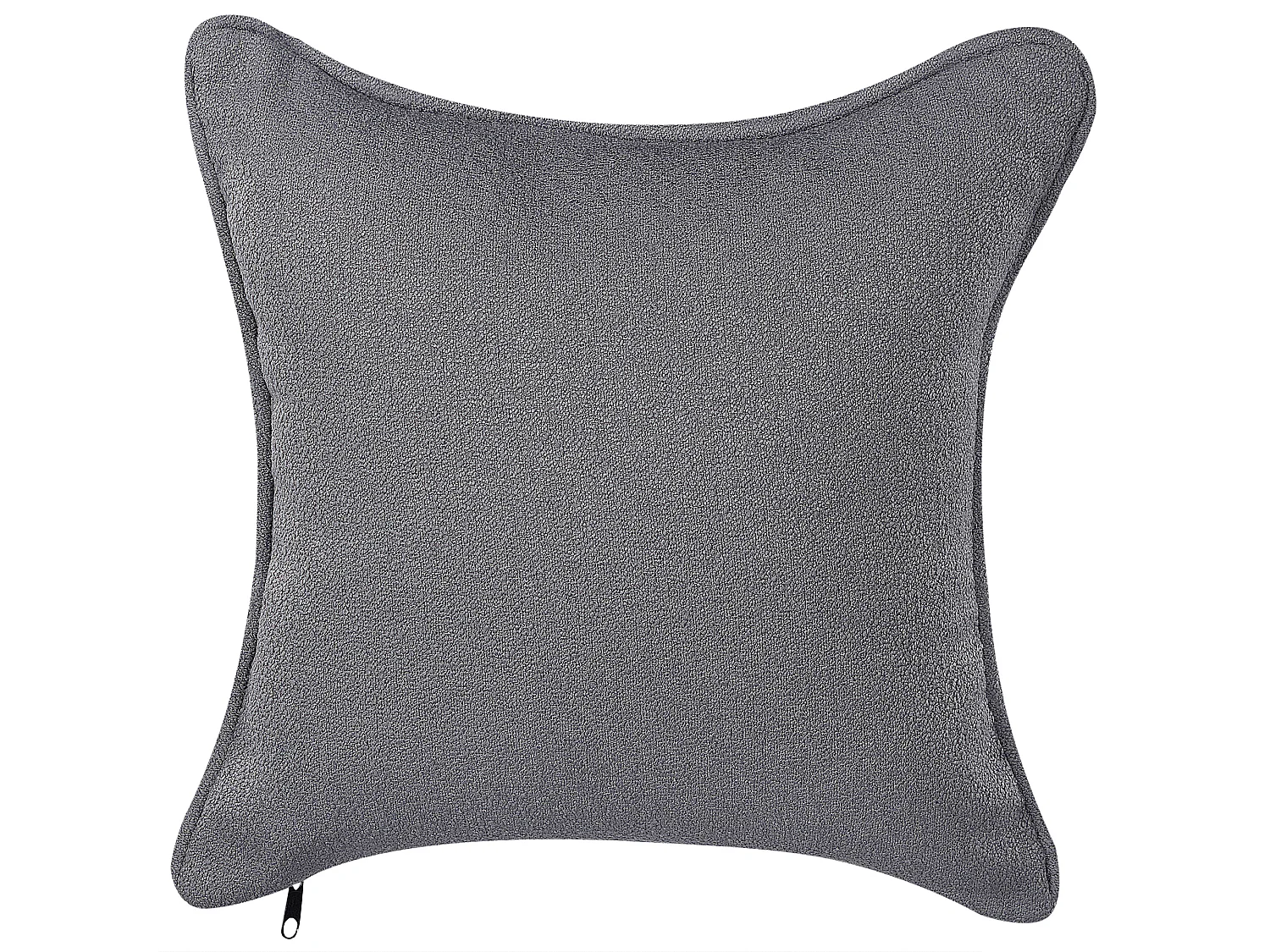 Chaiselongue Bouclé grau rechtsseitig mit Kissen Metallgestell modern Chevannes